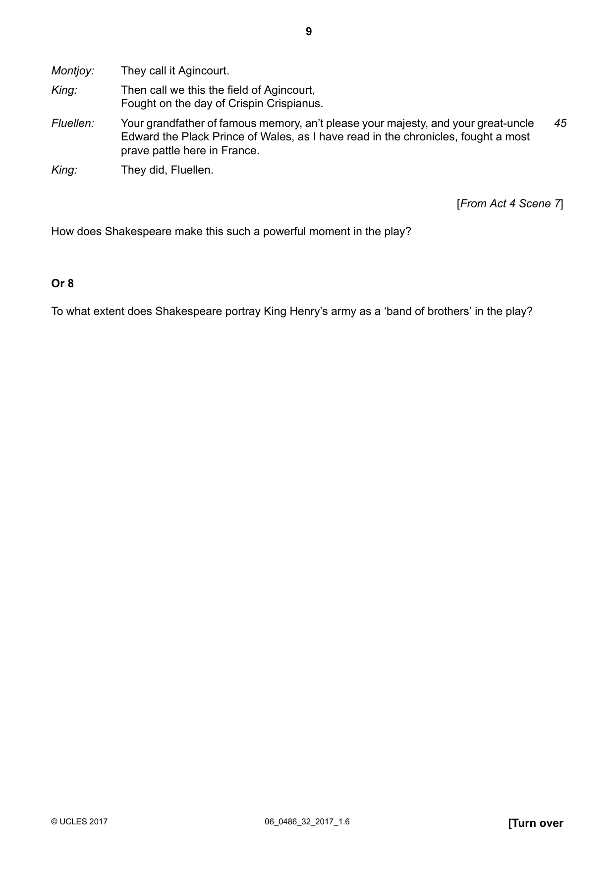 Cambridge IGCSE English - Literature 0486 2017 May/June Paper 3 · Variant 2 question paper, page 9 of 12