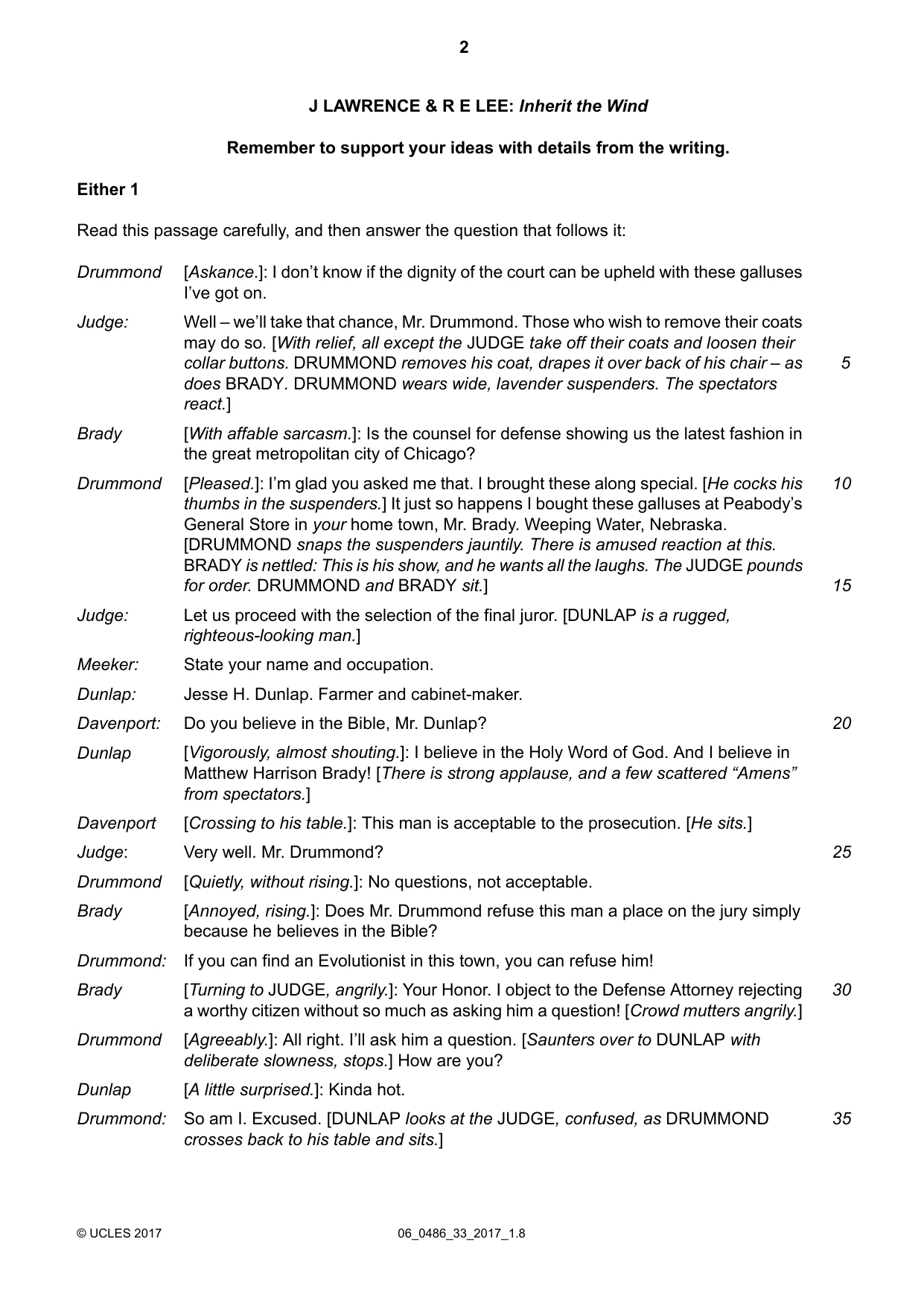 Cambridge IGCSE English - Literature 0486 2017 May/June Paper 3 · Variant 3 question paper, page 2 of 12