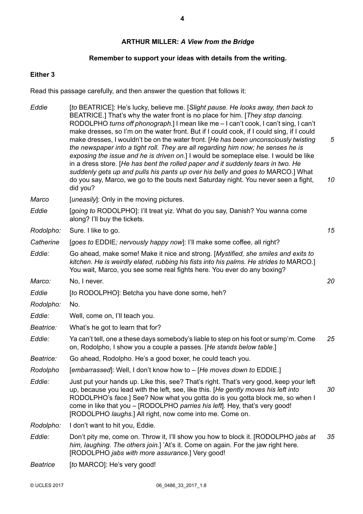 Cambridge IGCSE English - Literature 0486 2017 May/June Paper 3 · Variant 3 question paper, page 4 of 12