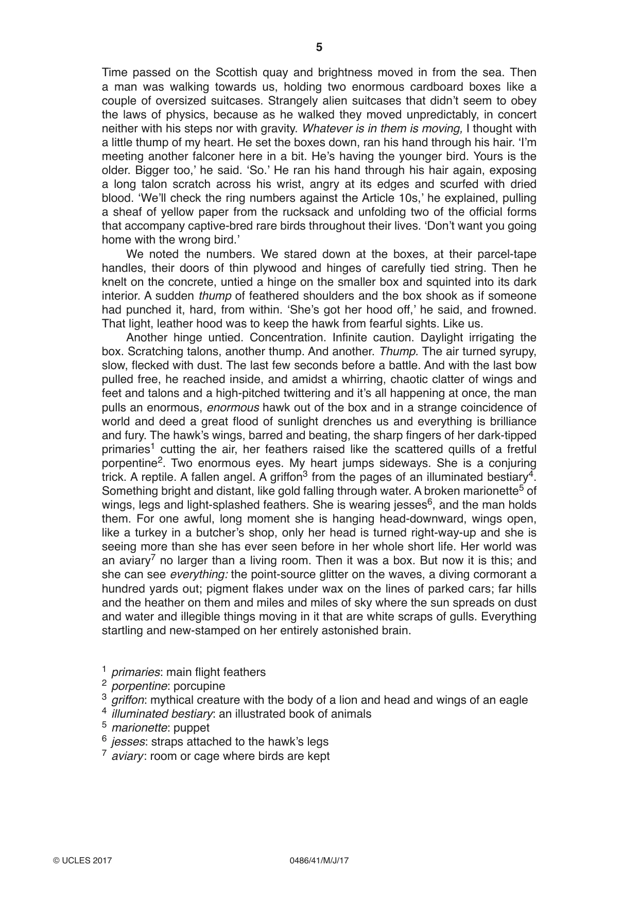 Cambridge IGCSE English - Literature 0486 2017 May/June Paper 4 · Variant 1 question paper, page 5 of 8