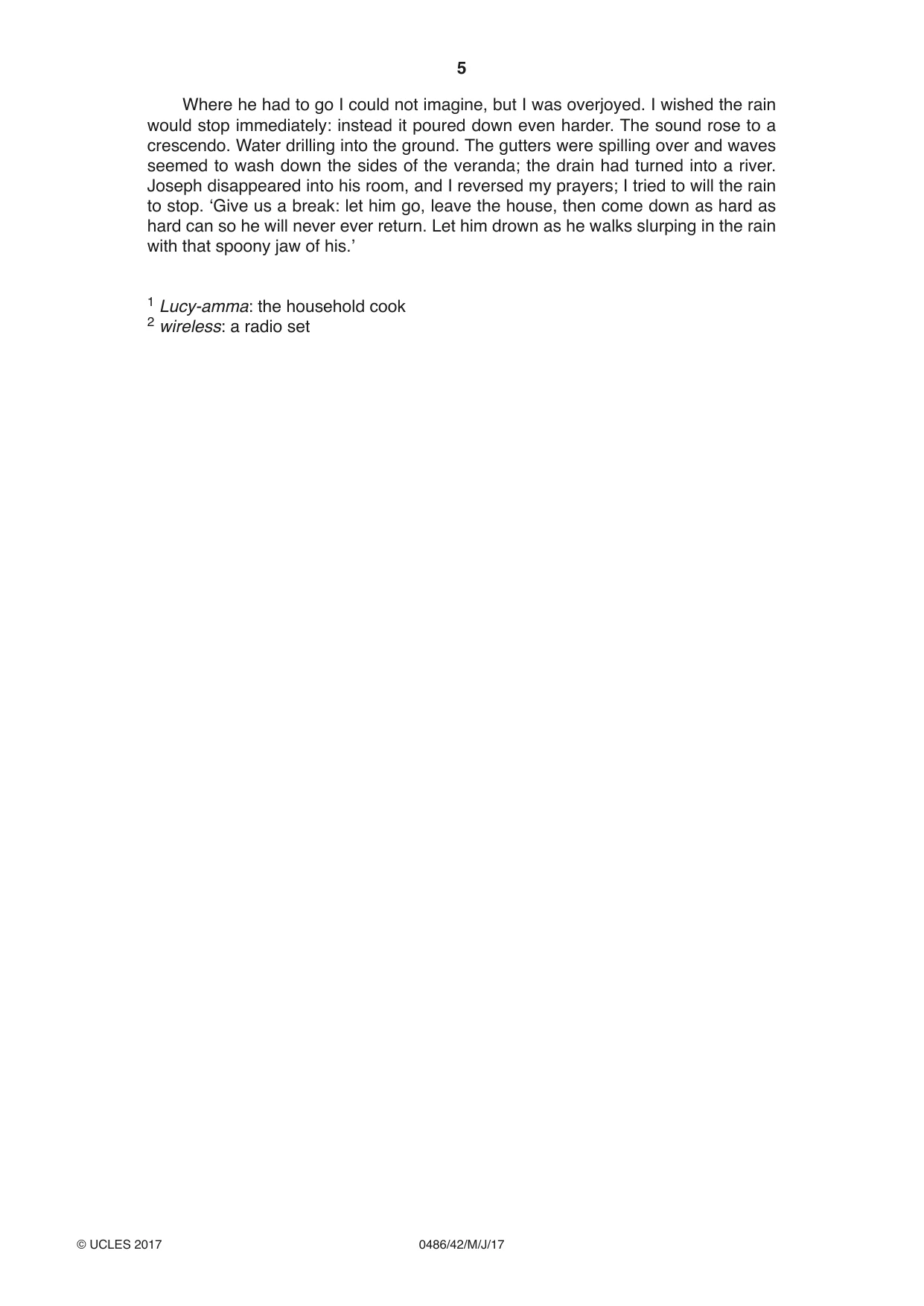 Cambridge IGCSE English - Literature 0486 2017 May/June Paper 4 · Variant 2 question paper, page 5 of 8