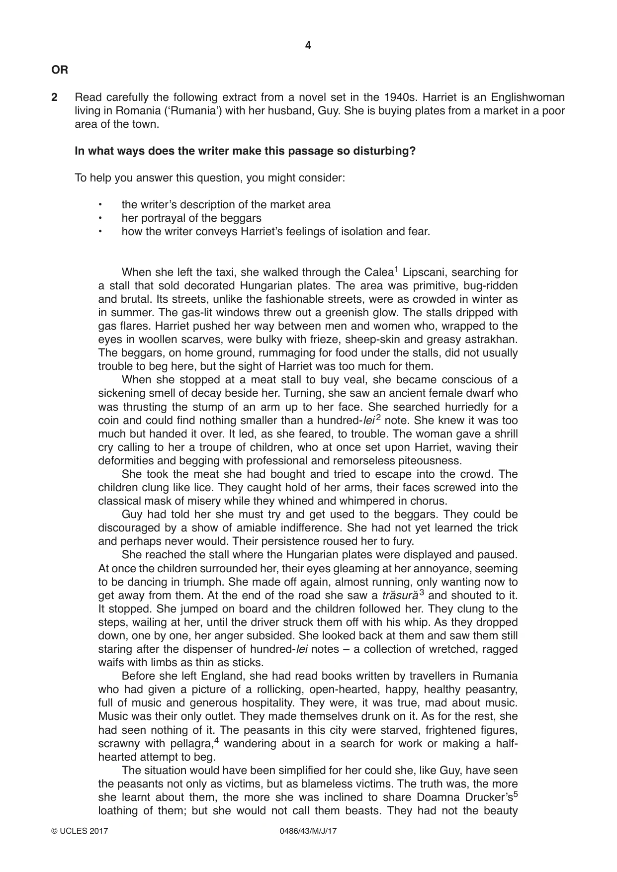 Cambridge IGCSE English - Literature 0486 2017 May/June Paper 4 · Variant 3 question paper, page 4 of 8