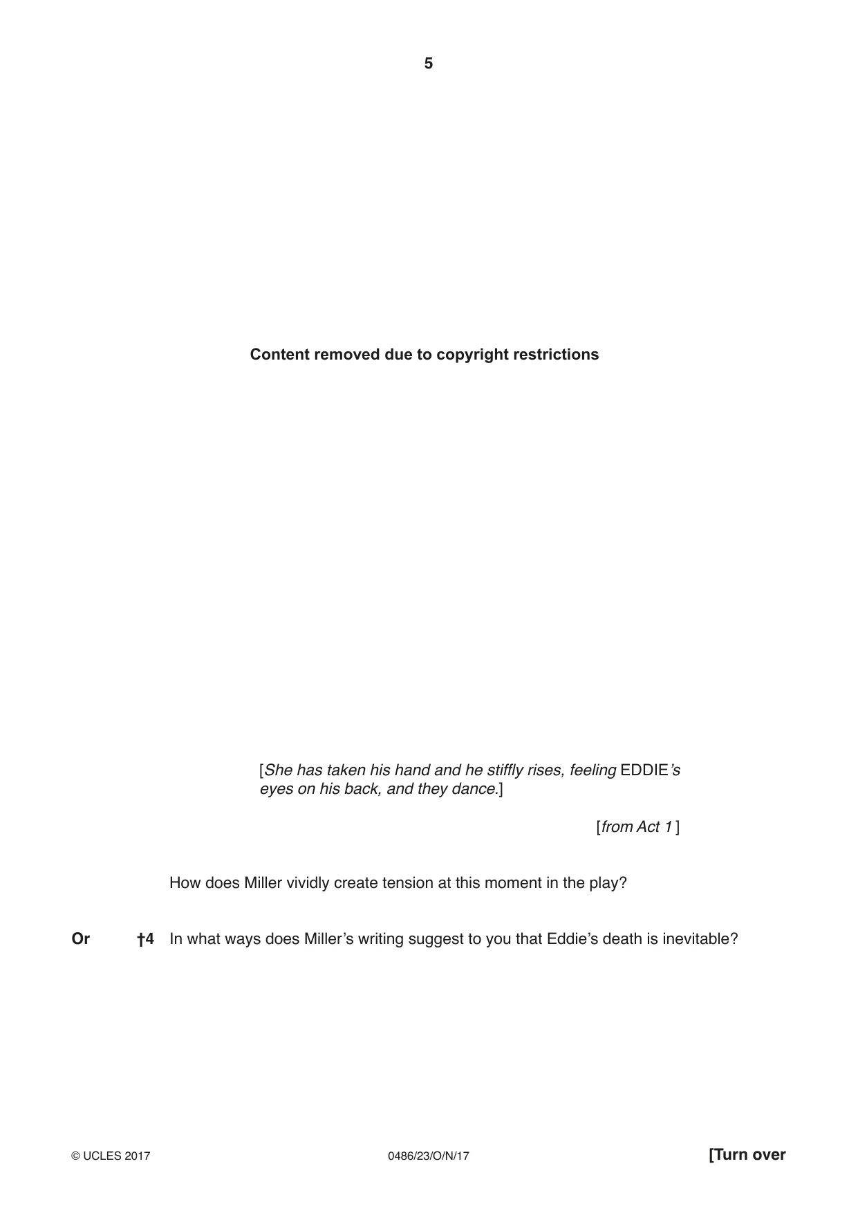 Cambridge IGCSE English - Literature 0486 2017 Oct/Nov Paper 2 · Variant 3 question paper, page 5 of 12