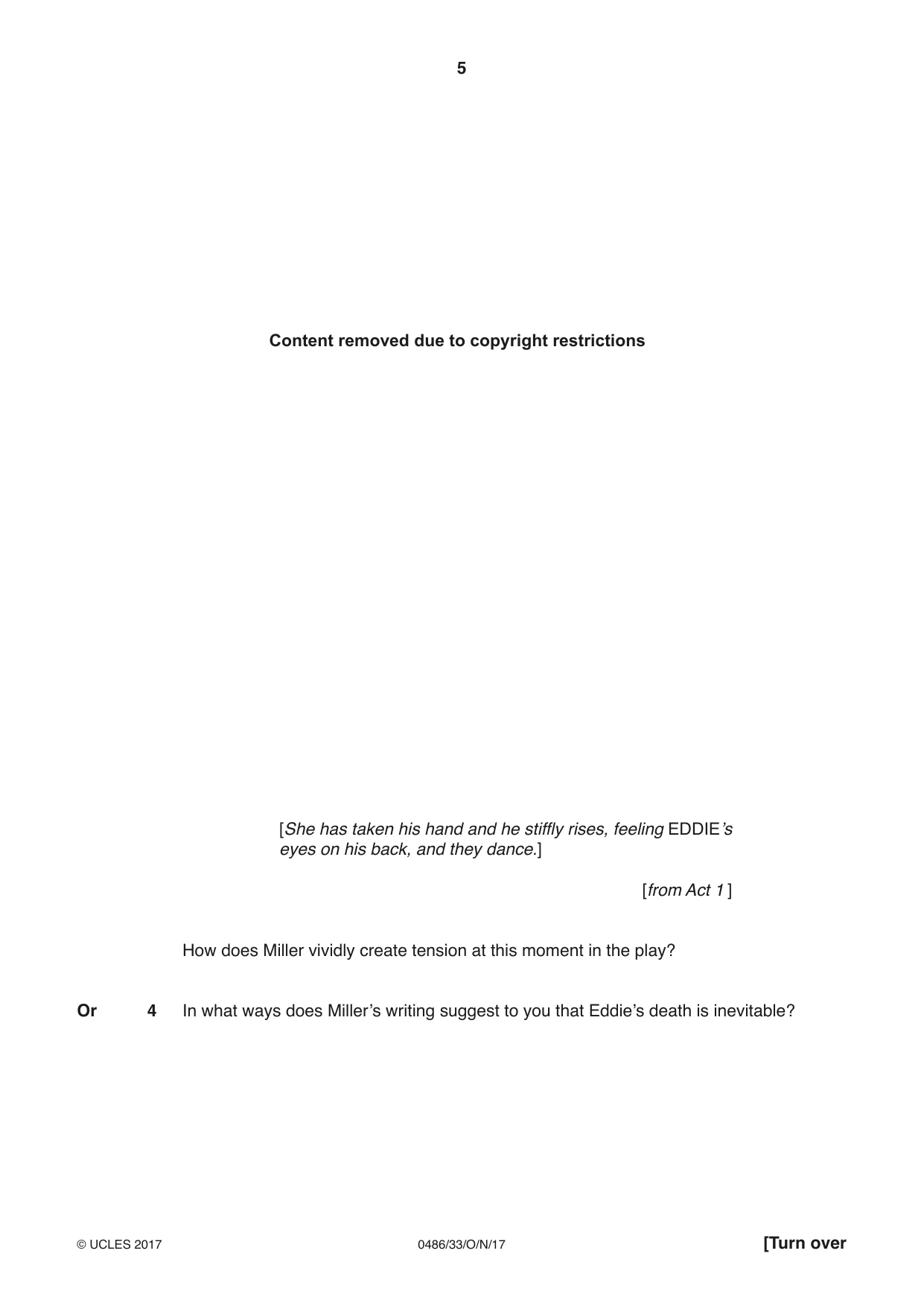 Cambridge IGCSE English - Literature 0486 2017 Oct/Nov Paper 3 · Variant 3 question paper, page 5 of 12