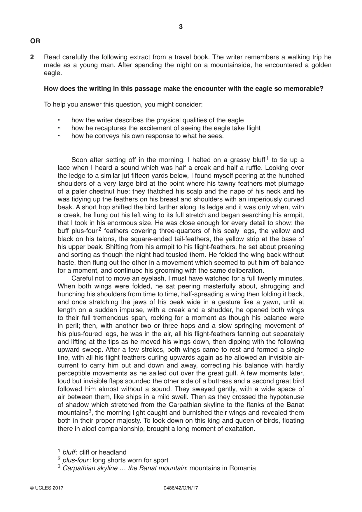 Cambridge IGCSE English - Literature 0486 2017 Oct/Nov Paper 4 · Variant 2 question paper, page 3 of 4