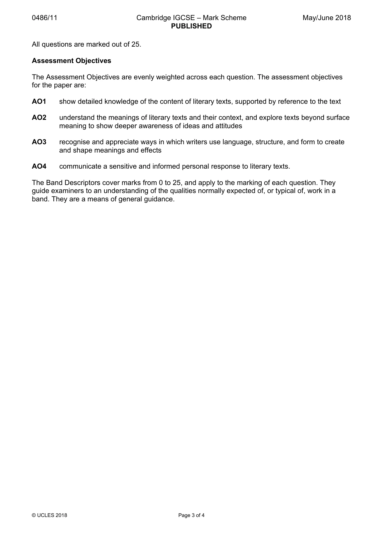 Mark scheme, page 3 of 4