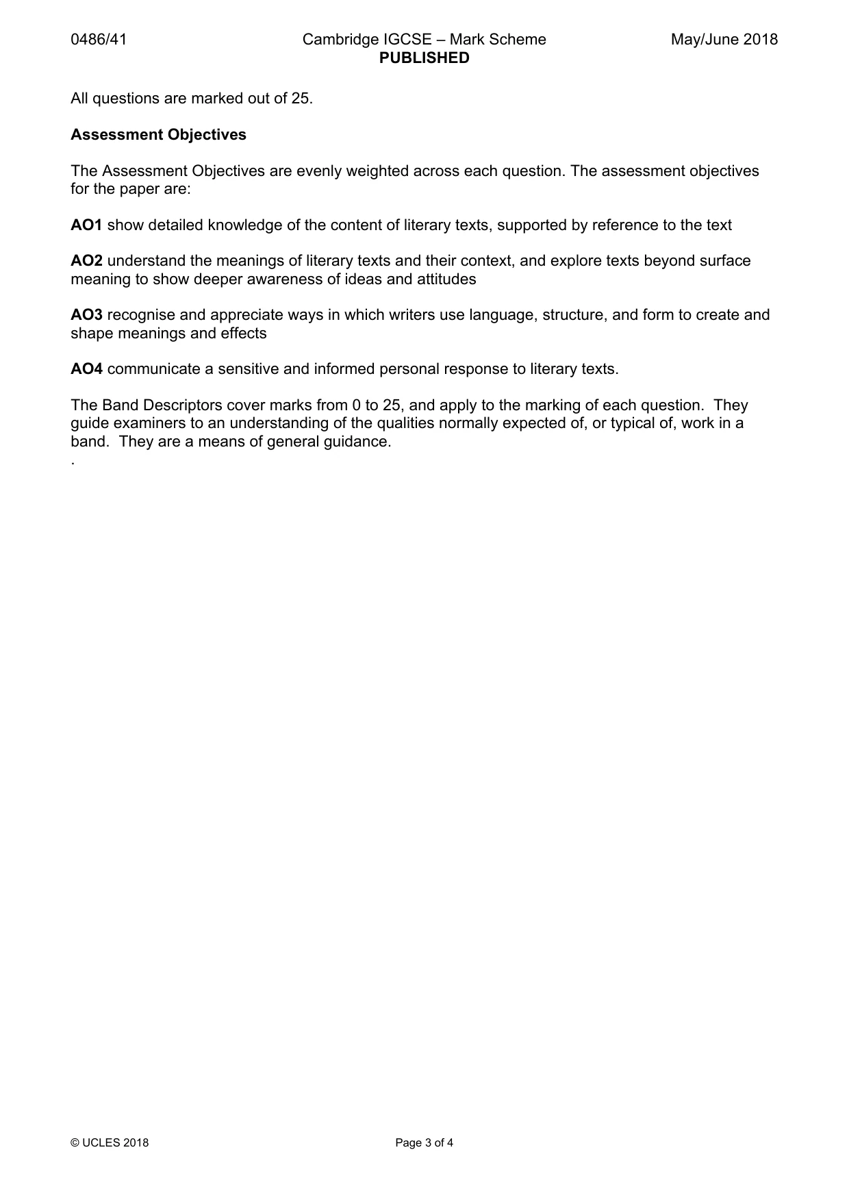 Mark scheme, page 3 of 4