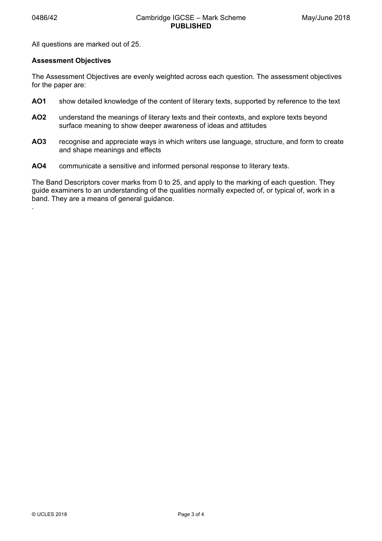 Mark scheme, page 3 of 4
