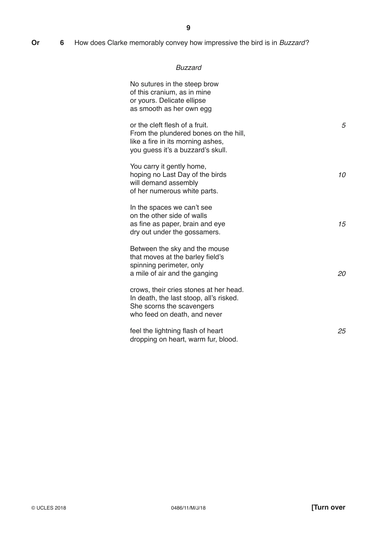 Cambridge IGCSE English - Literature 0486 2018 May/June Paper 1 · Variant 1 question paper, page 9 of 28
