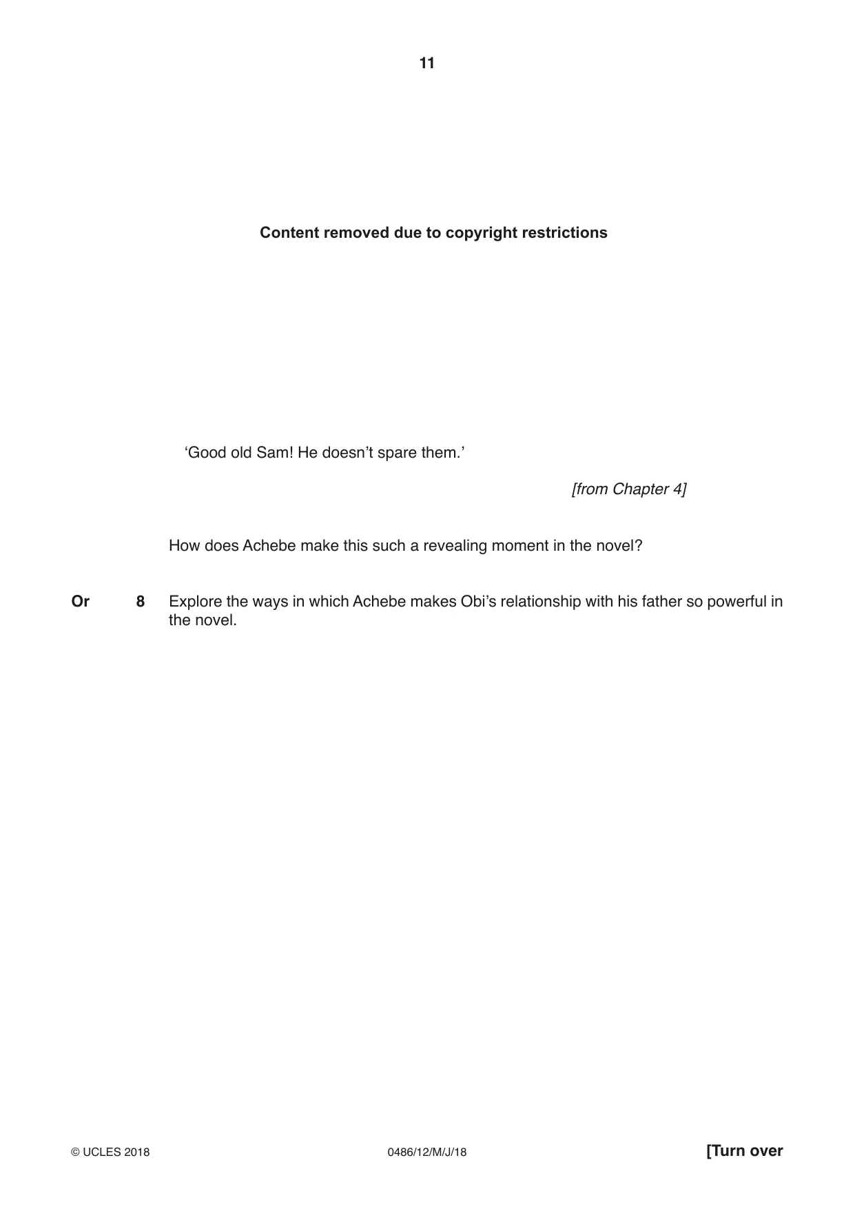Cambridge IGCSE English - Literature 0486 2018 May/June Paper 1 · Variant 2 question paper, page 11 of 28