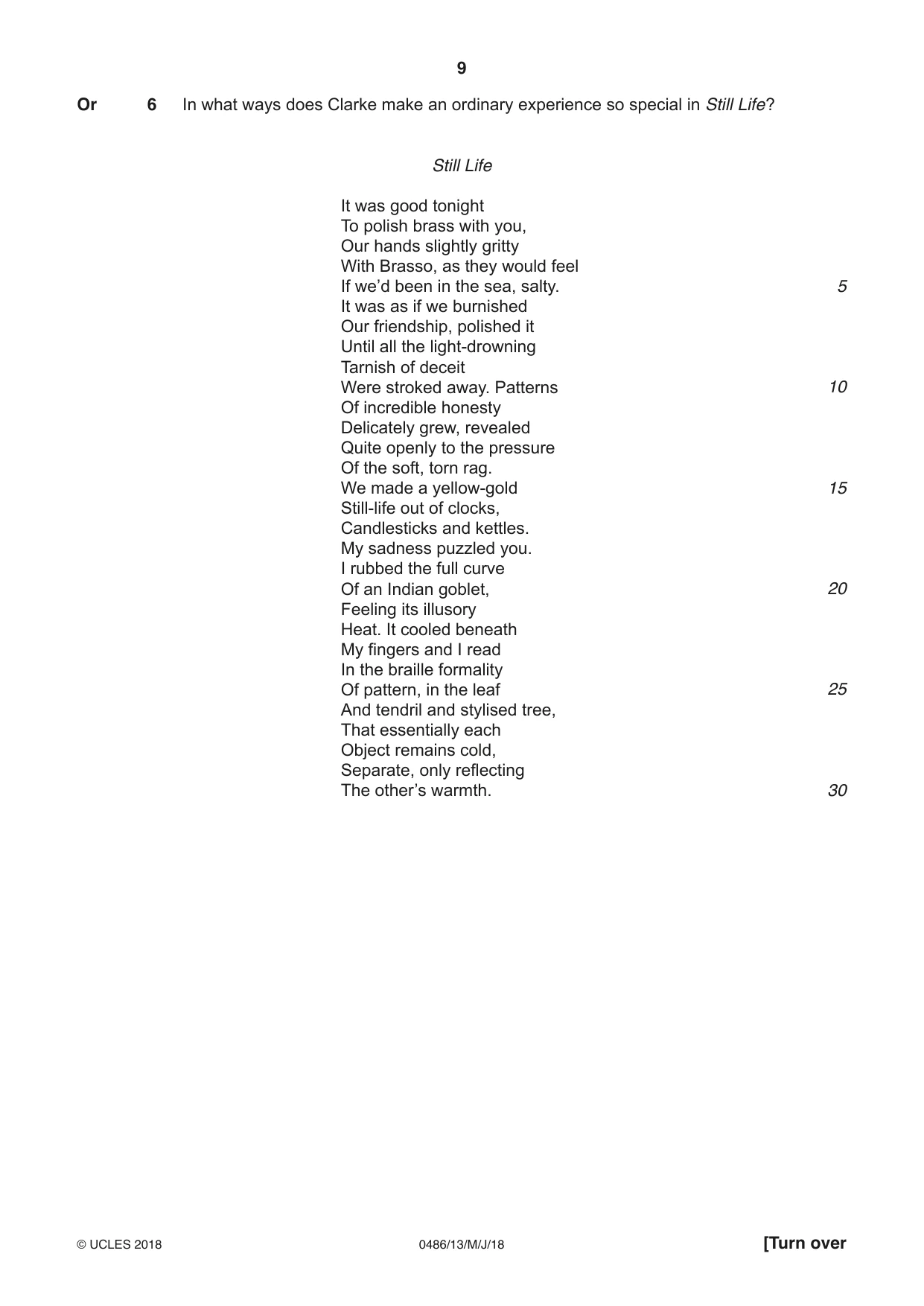 Cambridge IGCSE English - Literature 0486 2018 May/June Paper 1 · Variant 3 question paper, page 9 of 28