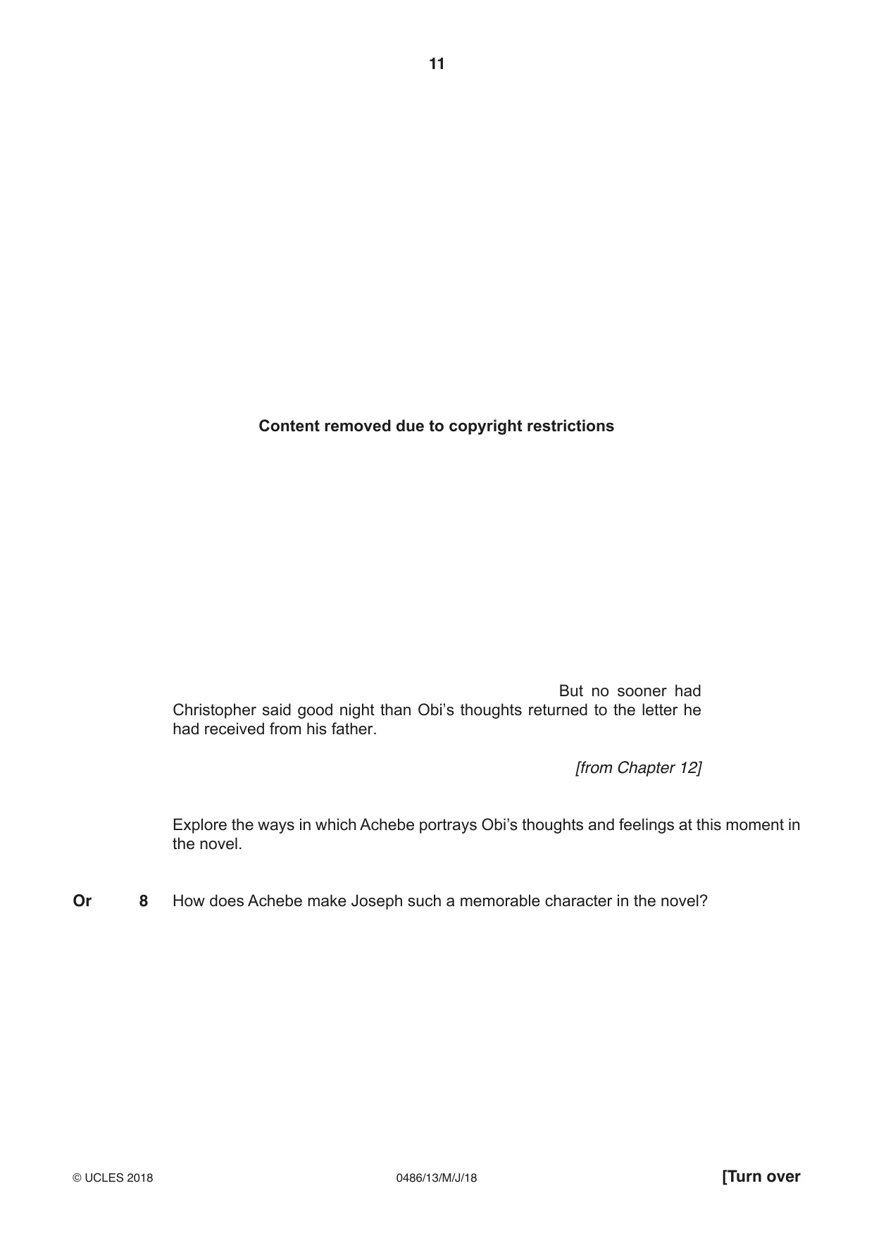 Cambridge IGCSE English - Literature 0486 2018 May/June Paper 1 · Variant 3 question paper, page 11 of 28