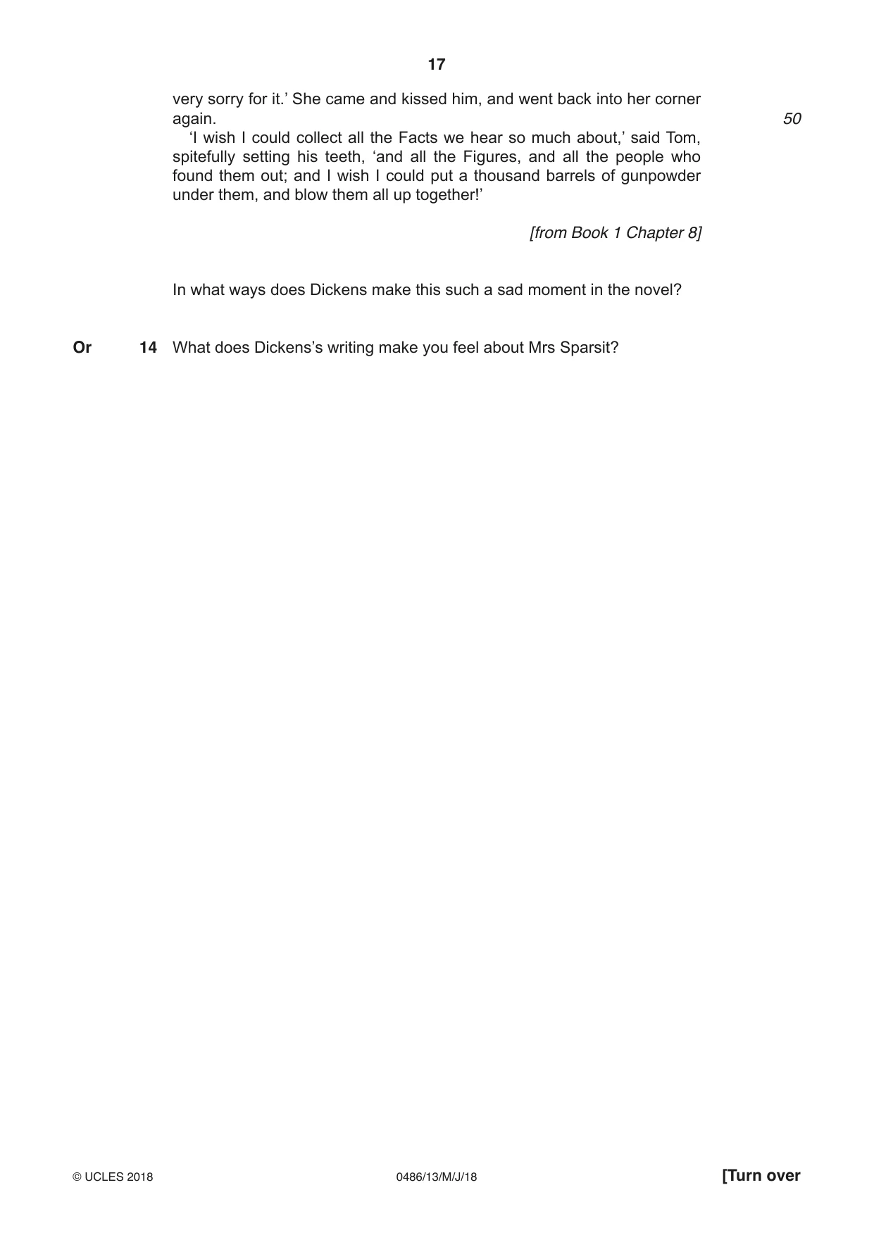 Cambridge IGCSE English - Literature 0486 2018 May/June Paper 1 · Variant 3 question paper, page 17 of 28
