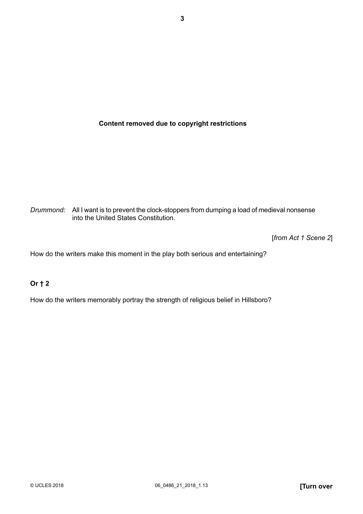 Cambridge IGCSE English - Literature 0486 2018 May/June Paper 2 · Variant 1 question paper, page 3 of 12