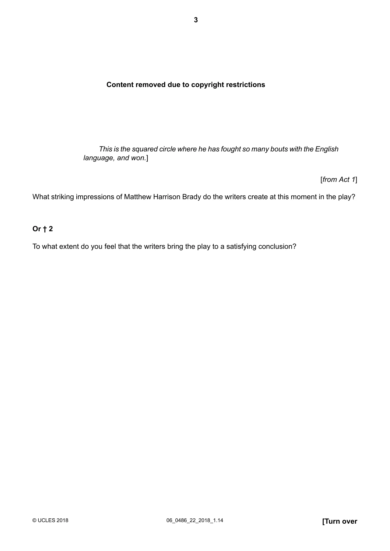 Cambridge IGCSE English - Literature 0486 2018 May/June Paper 2 · Variant 2 question paper, page 3 of 12