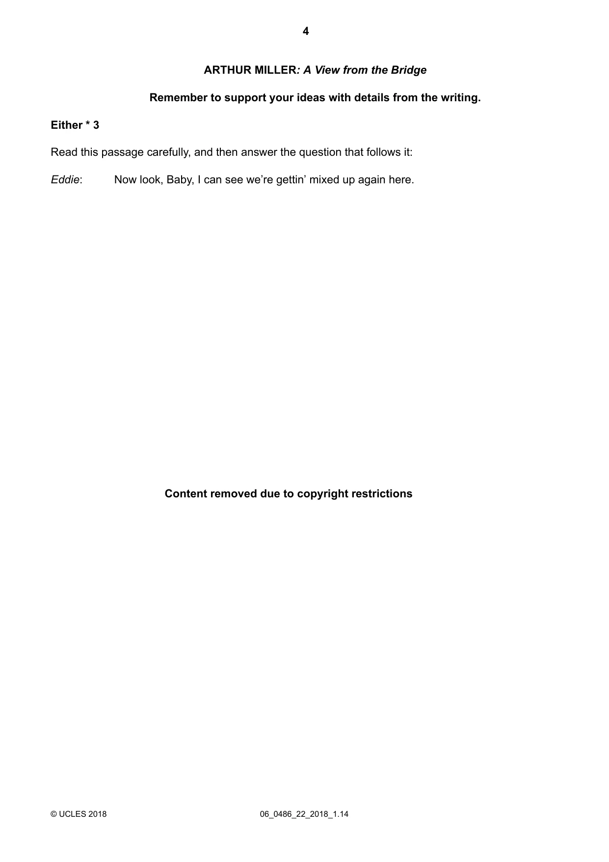 Cambridge IGCSE English - Literature 0486 2018 May/June Paper 2 · Variant 2 question paper, page 4 of 12