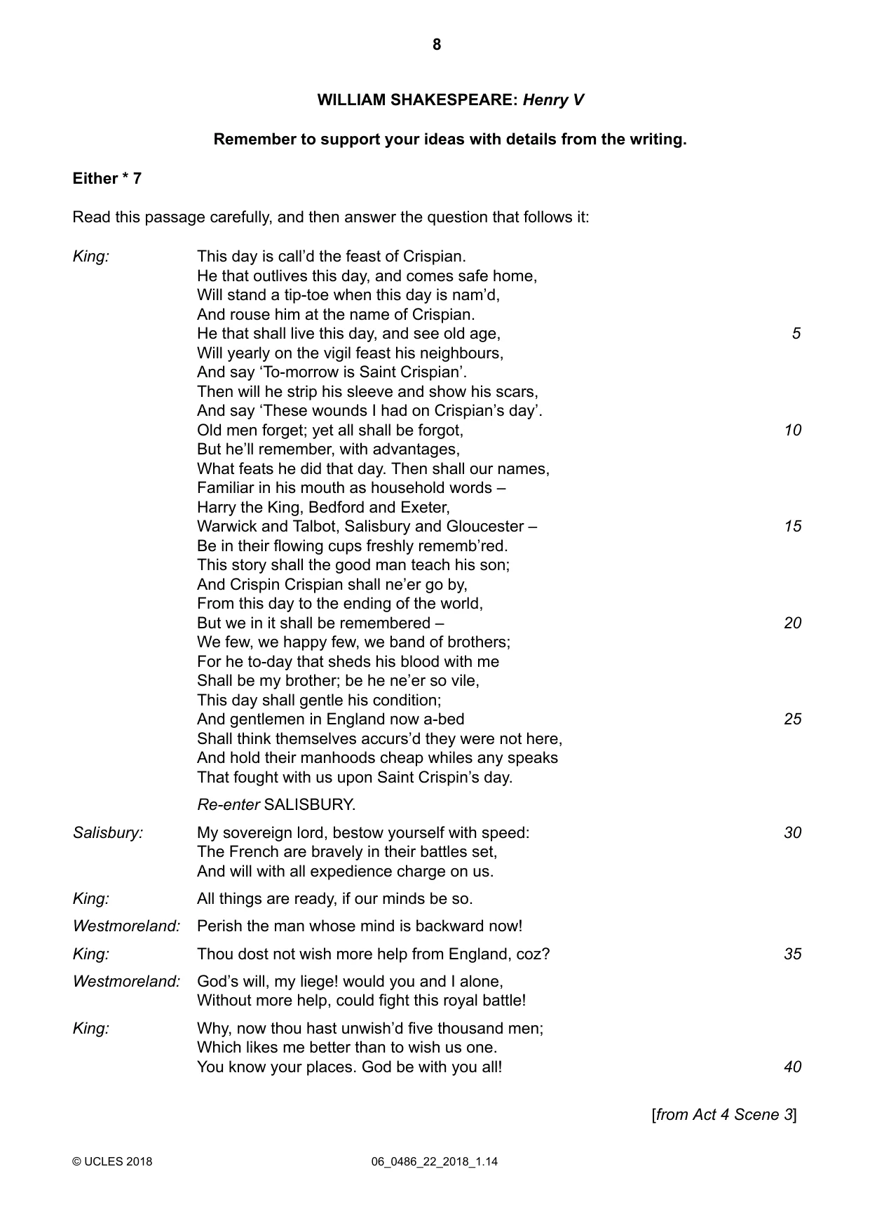 Cambridge IGCSE English - Literature 0486 2018 May/June Paper 2 · Variant 2 question paper, page 8 of 12