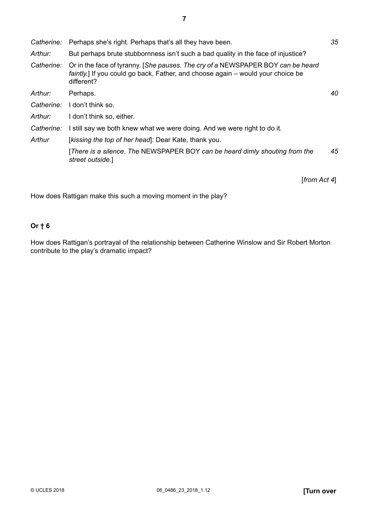 Cambridge IGCSE English - Literature 0486 2018 May/June Paper 2 · Variant 3 question paper, page 7 of 12