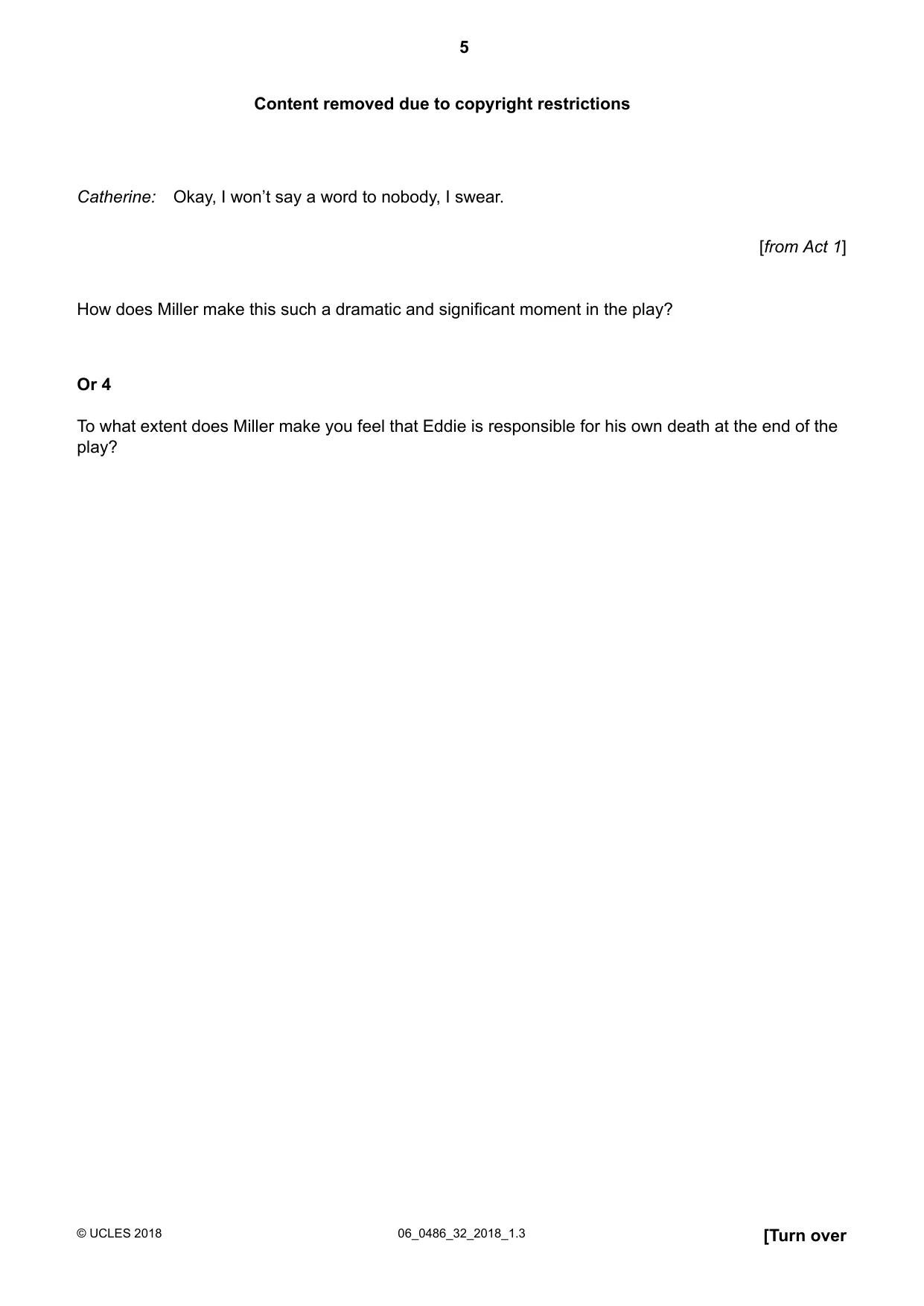 Cambridge IGCSE English - Literature 0486 2018 May/June Paper 3 · Variant 2 question paper, page 5 of 12