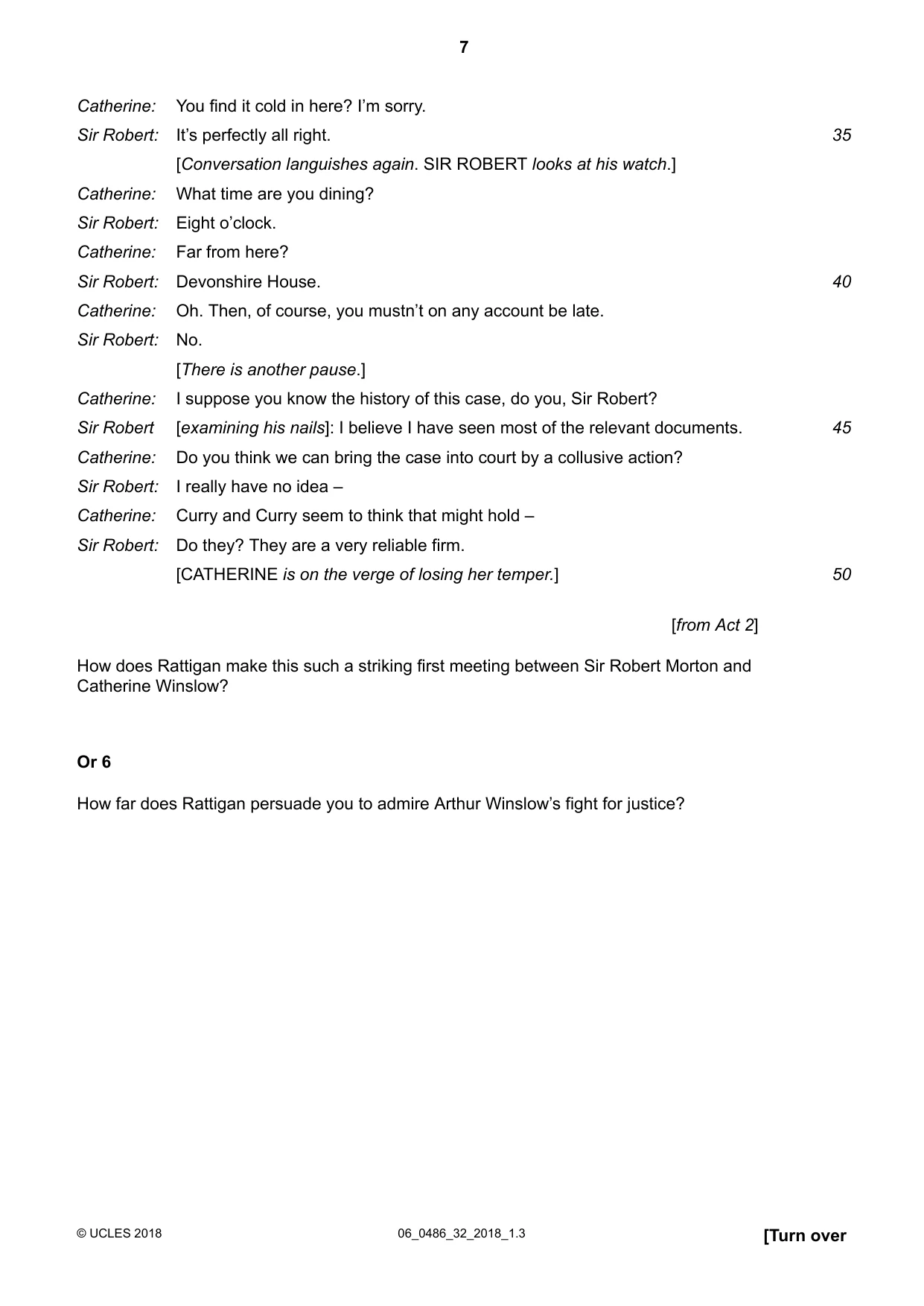 Cambridge IGCSE English - Literature 0486 2018 May/June Paper 3 · Variant 2 question paper, page 7 of 12