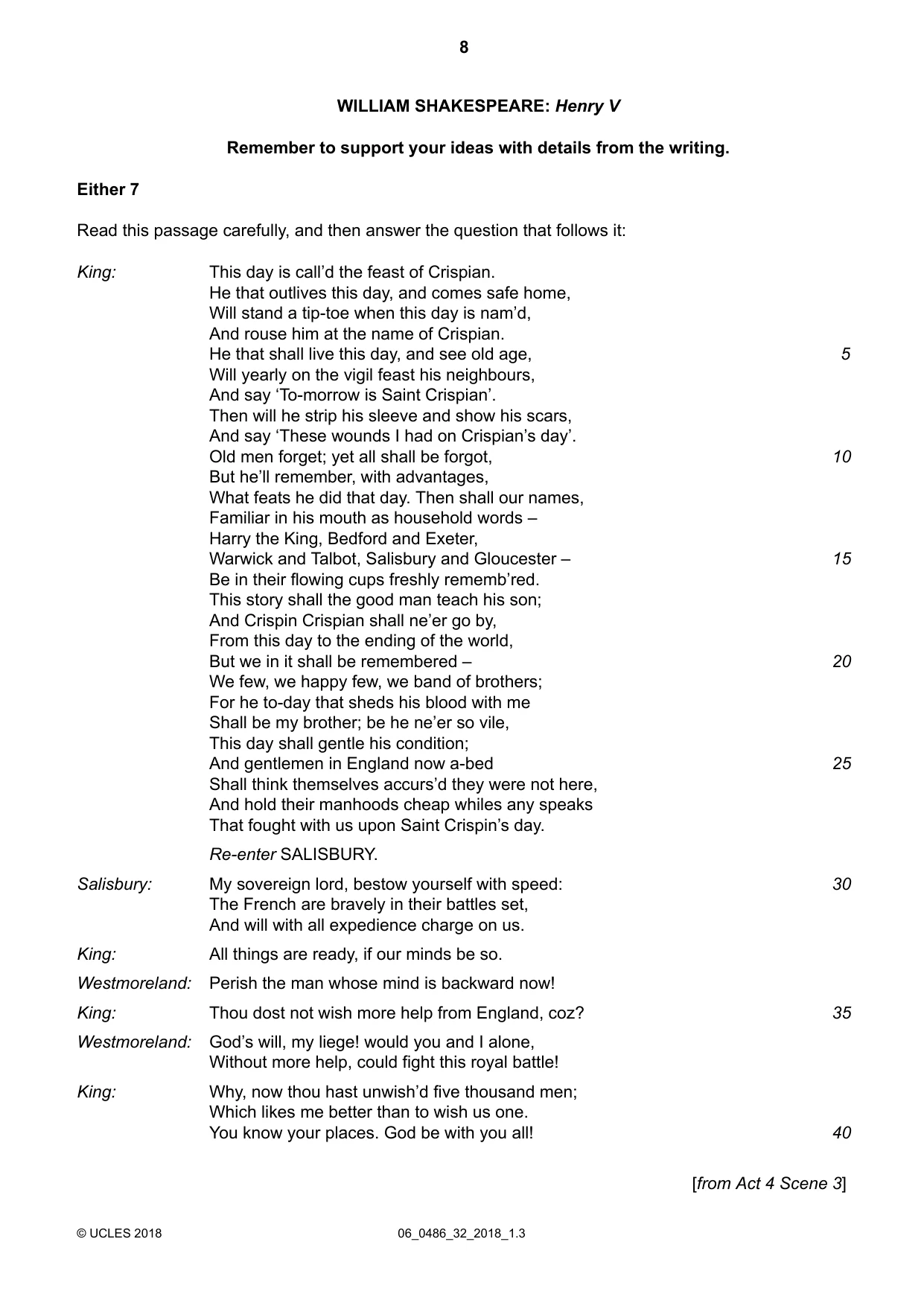Cambridge IGCSE English - Literature 0486 2018 May/June Paper 3 · Variant 2 question paper, page 8 of 12