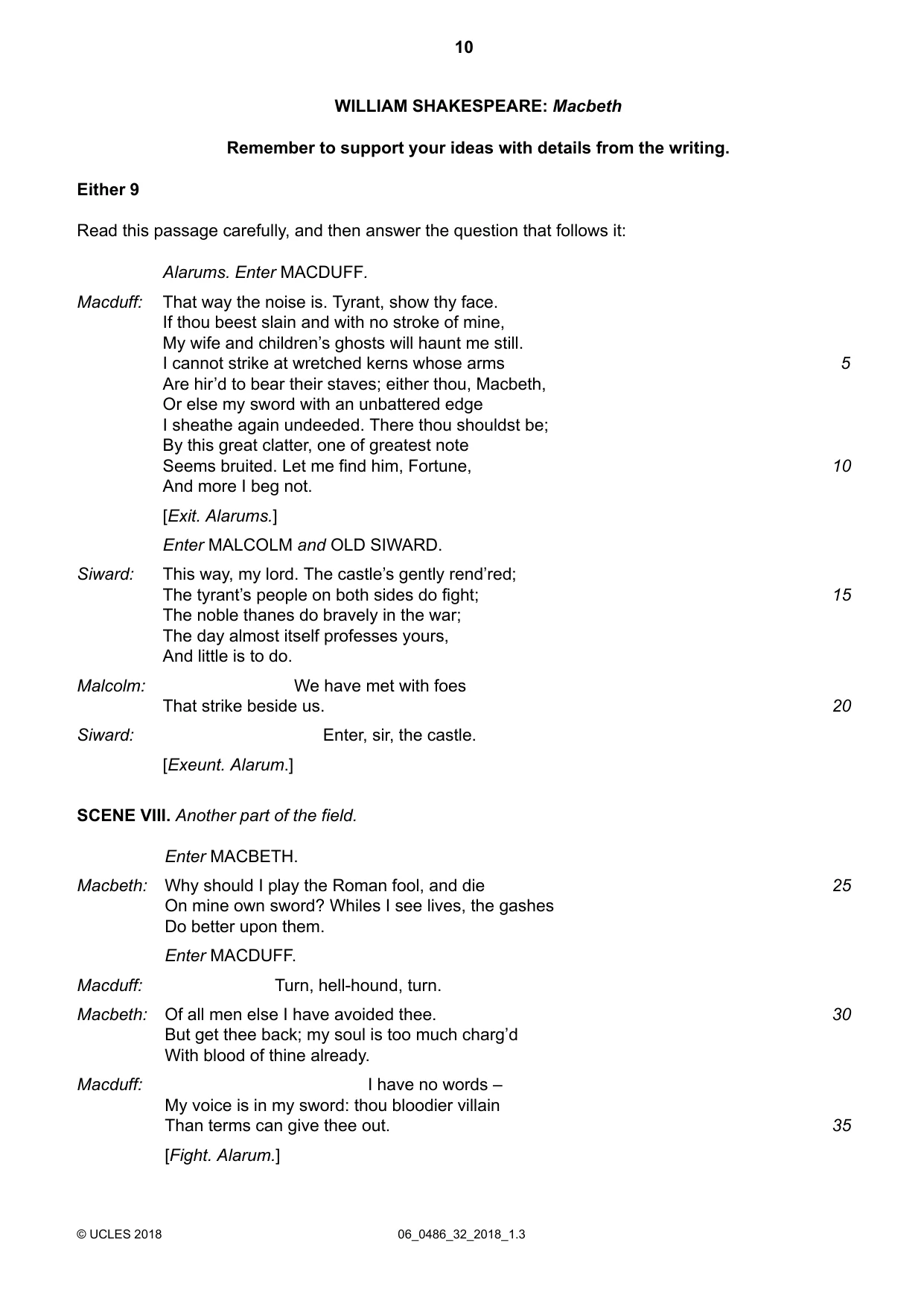 Cambridge IGCSE English - Literature 0486 2018 May/June Paper 3 · Variant 2 question paper, page 10 of 12