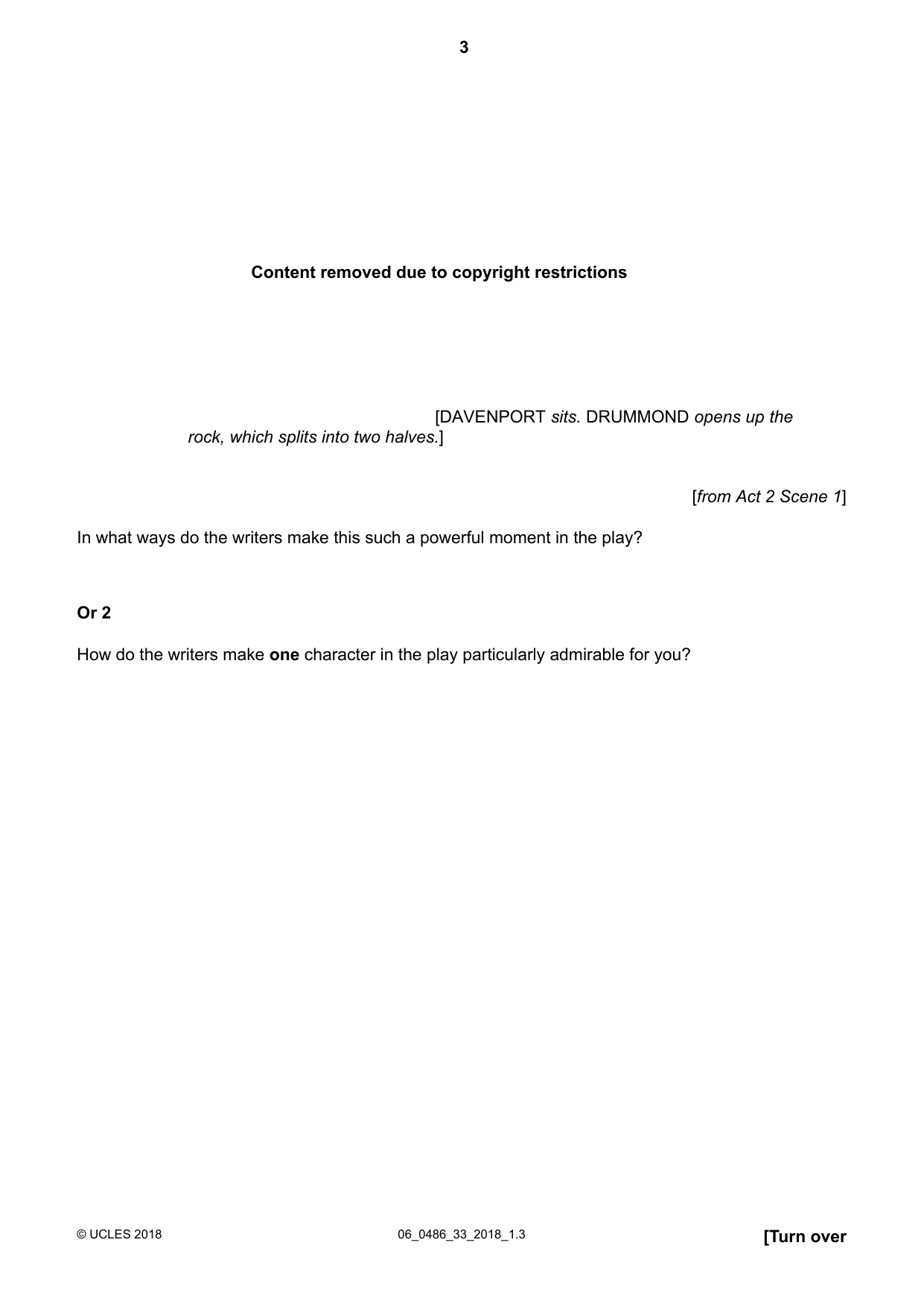 Cambridge IGCSE English - Literature 0486 2018 May/June Paper 3 · Variant 3 question paper, page 3 of 12