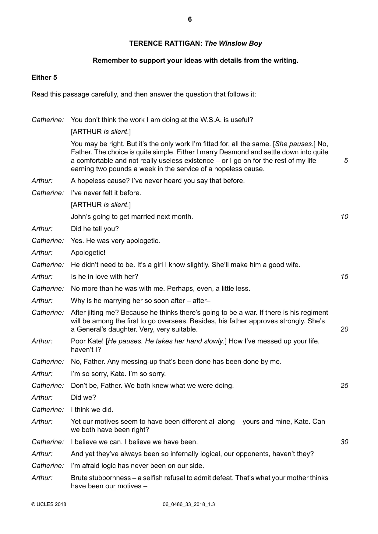 Cambridge IGCSE English - Literature 0486 2018 May/June Paper 3 · Variant 3 question paper, page 6 of 12