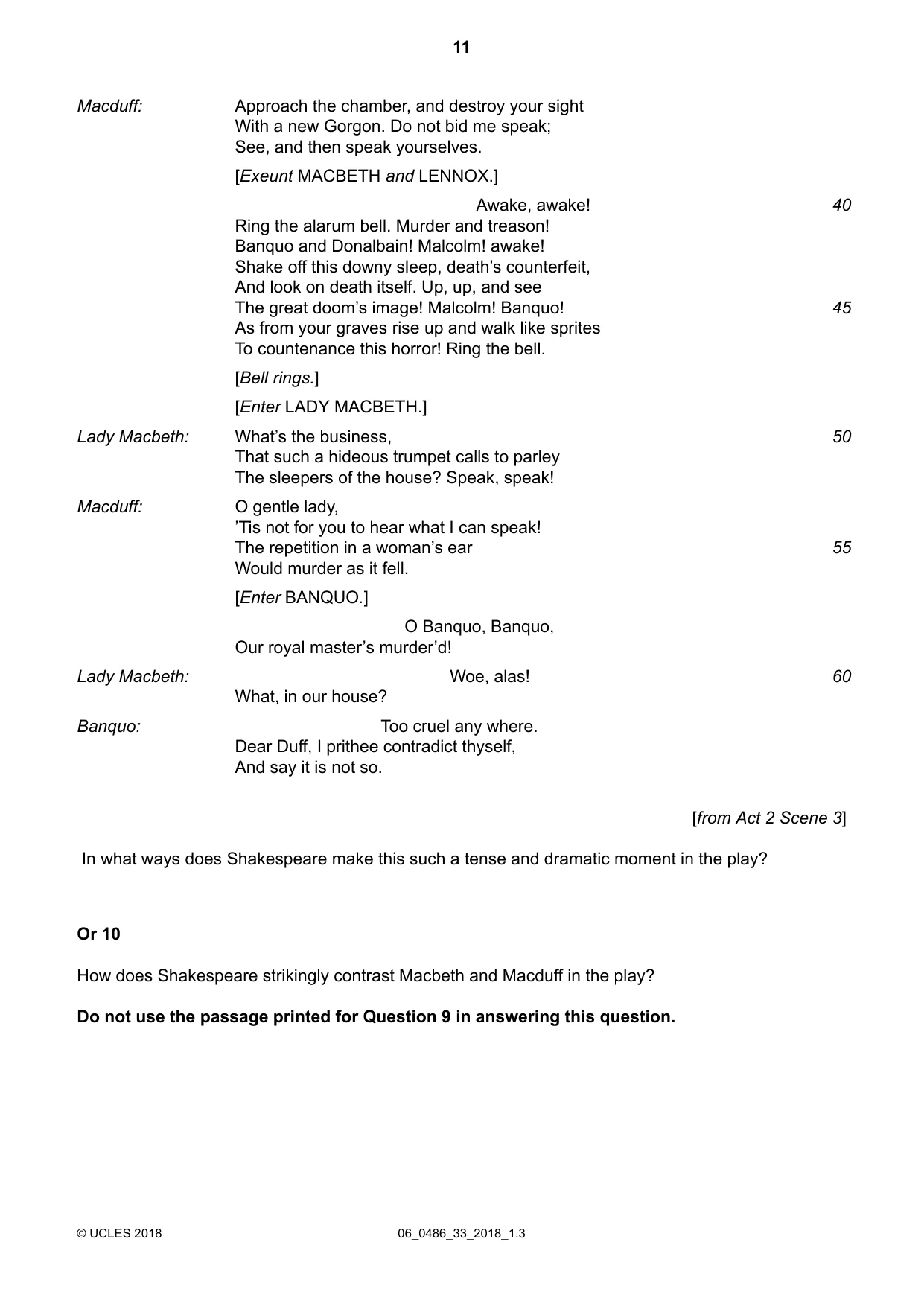 Cambridge IGCSE English - Literature 0486 2018 May/June Paper 3 · Variant 3 question paper, page 11 of 12