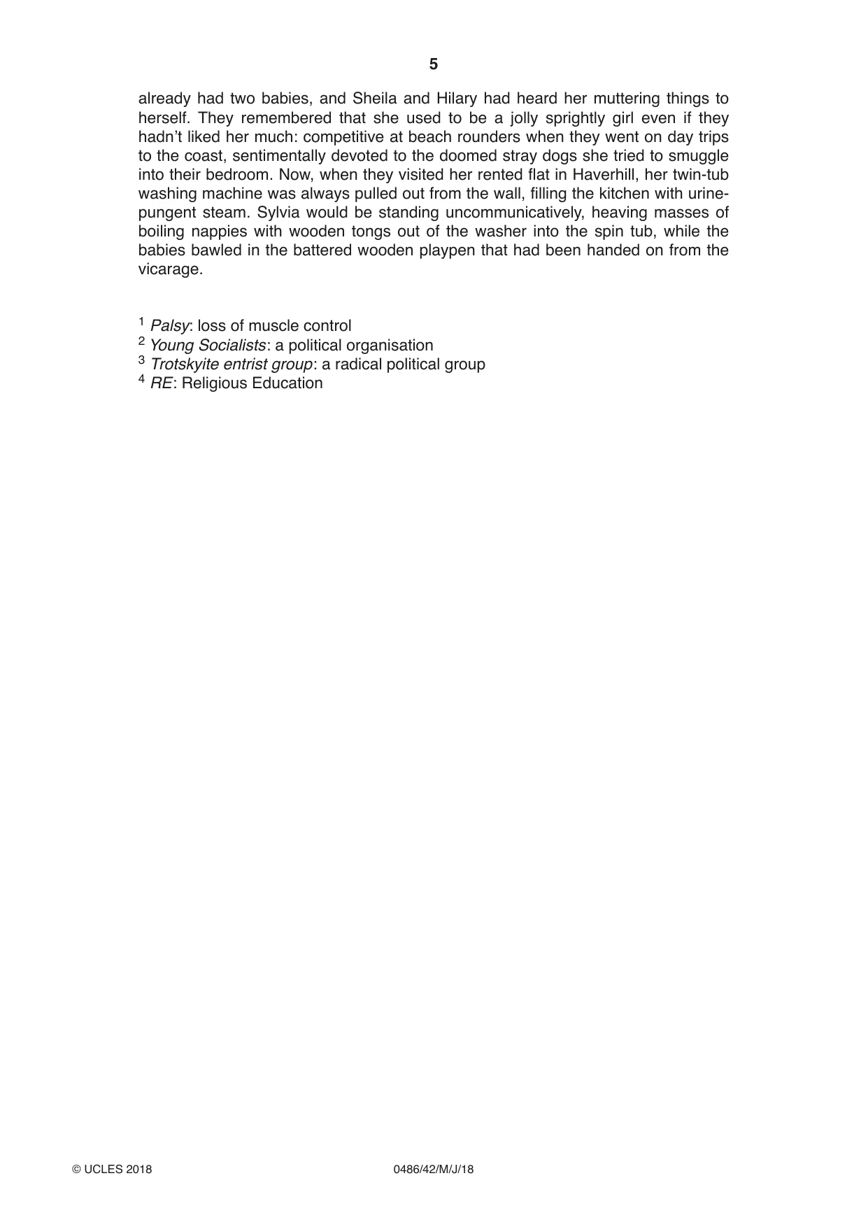 Cambridge IGCSE English - Literature 0486 2018 May/June Paper 4 · Variant 2 question paper, page 5 of 8