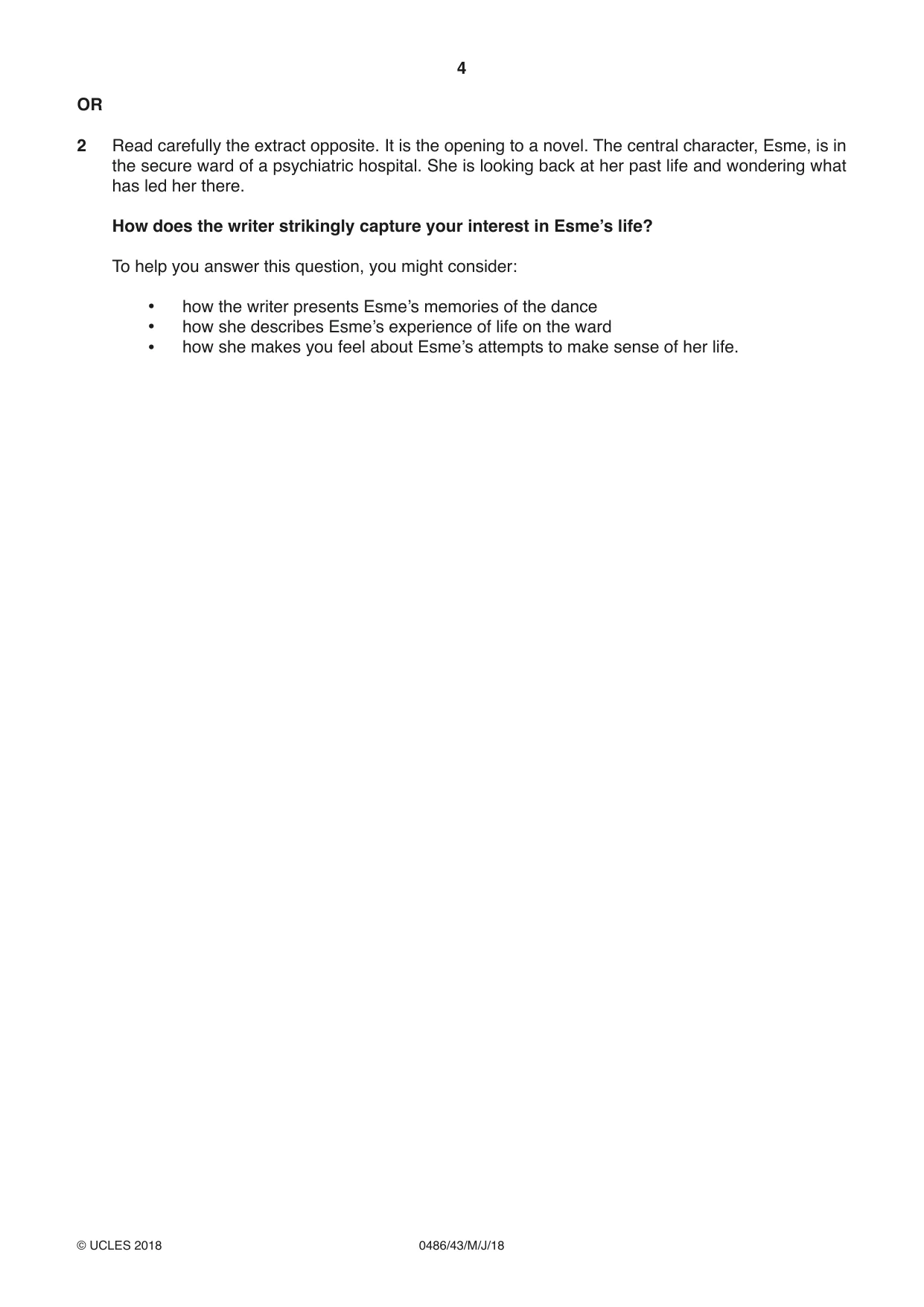 Cambridge IGCSE English - Literature 0486 2018 May/June Paper 4 · Variant 3 question paper, page 4 of 8