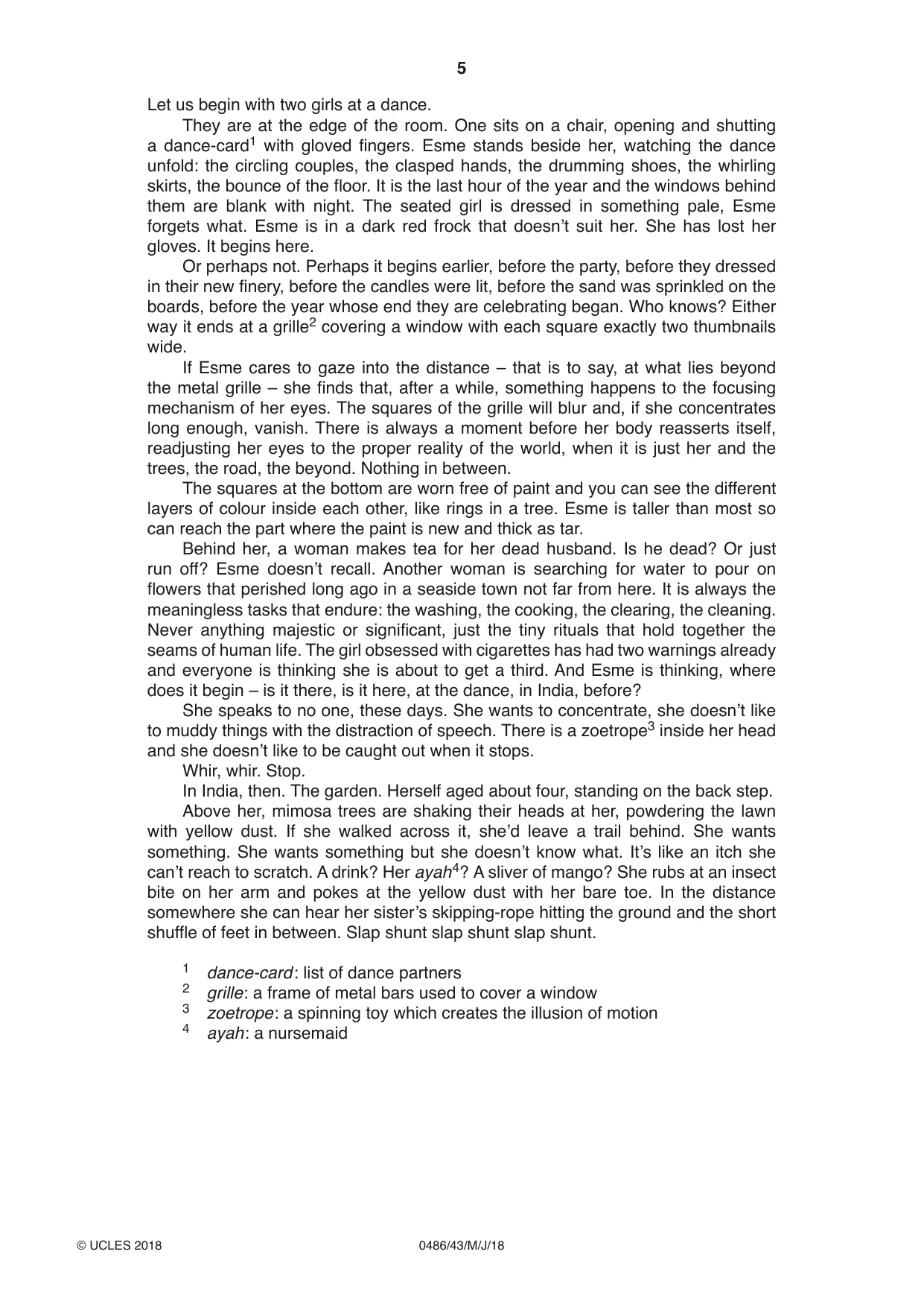 Cambridge IGCSE English - Literature 0486 2018 May/June Paper 4 · Variant 3 question paper, page 5 of 8