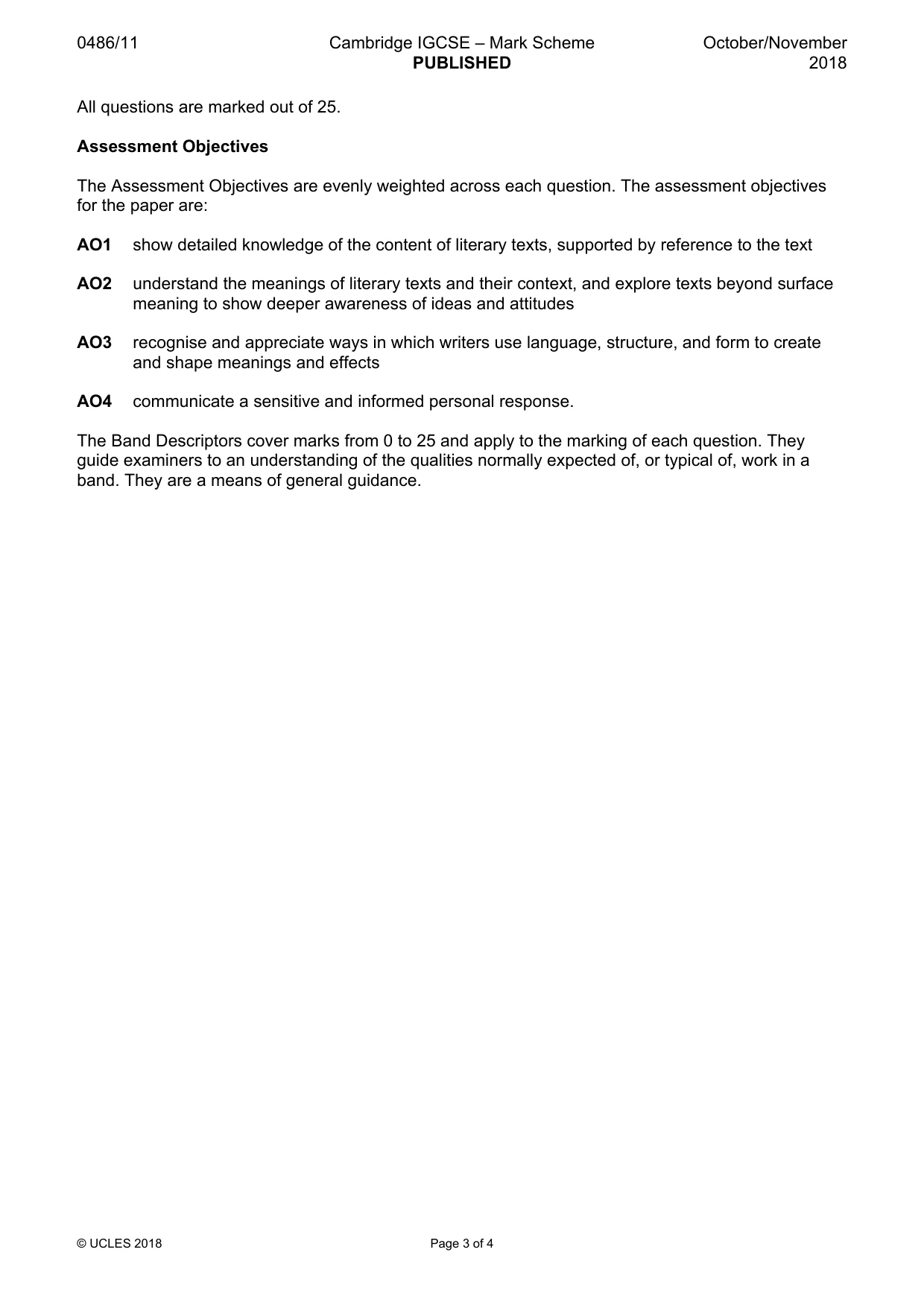 Mark scheme, page 3 of 4