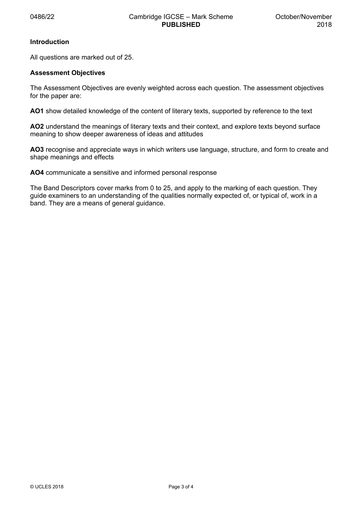 Mark scheme, page 3 of 4