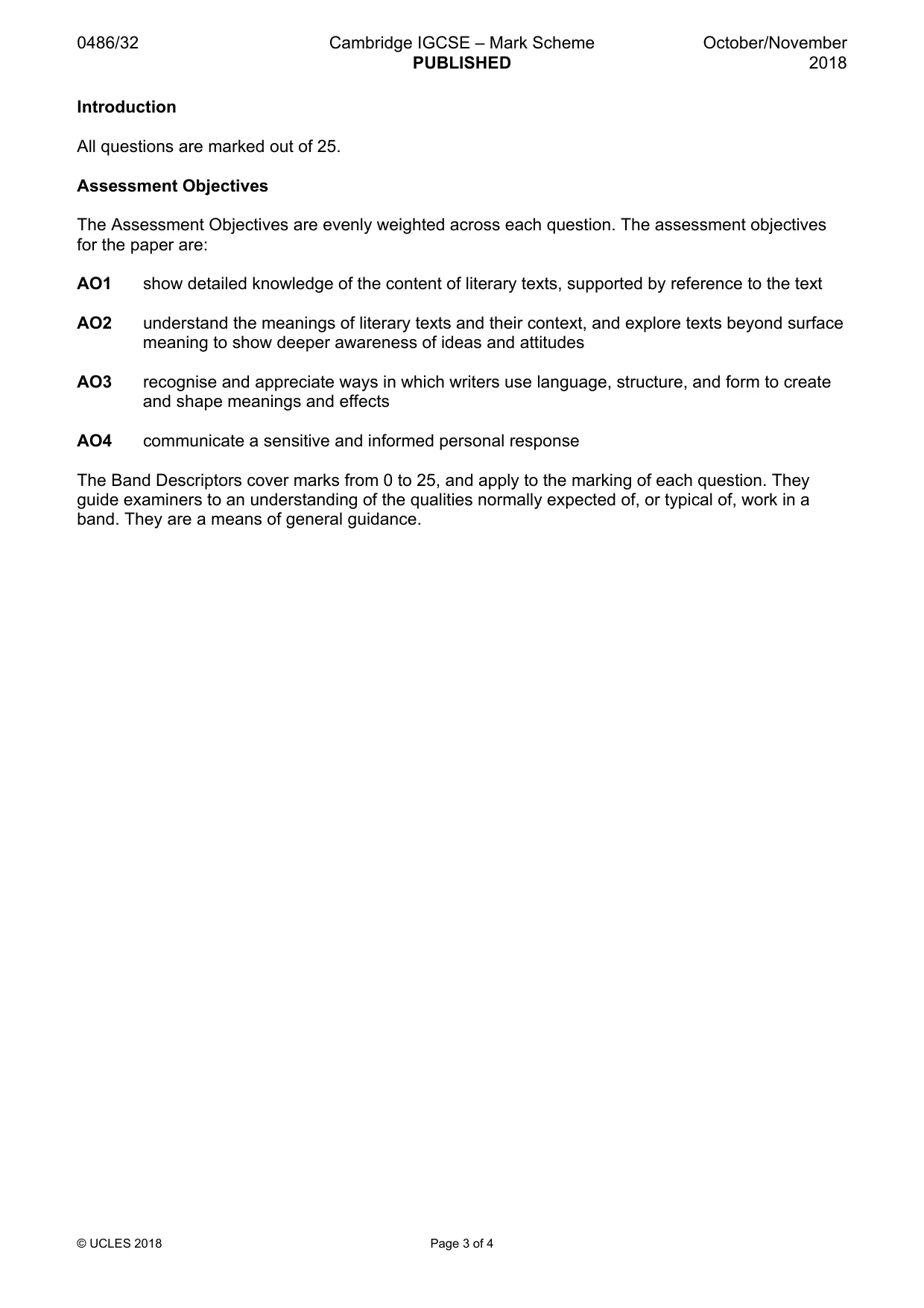 Mark scheme, page 3 of 4