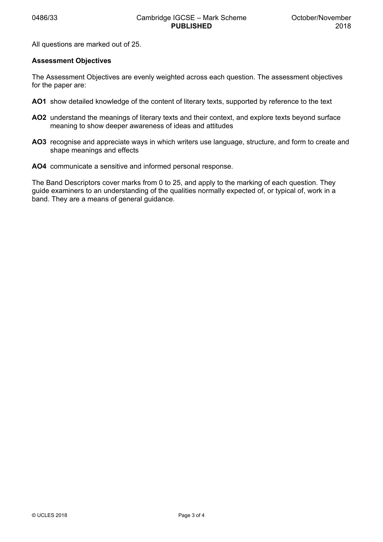Mark scheme, page 3 of 4