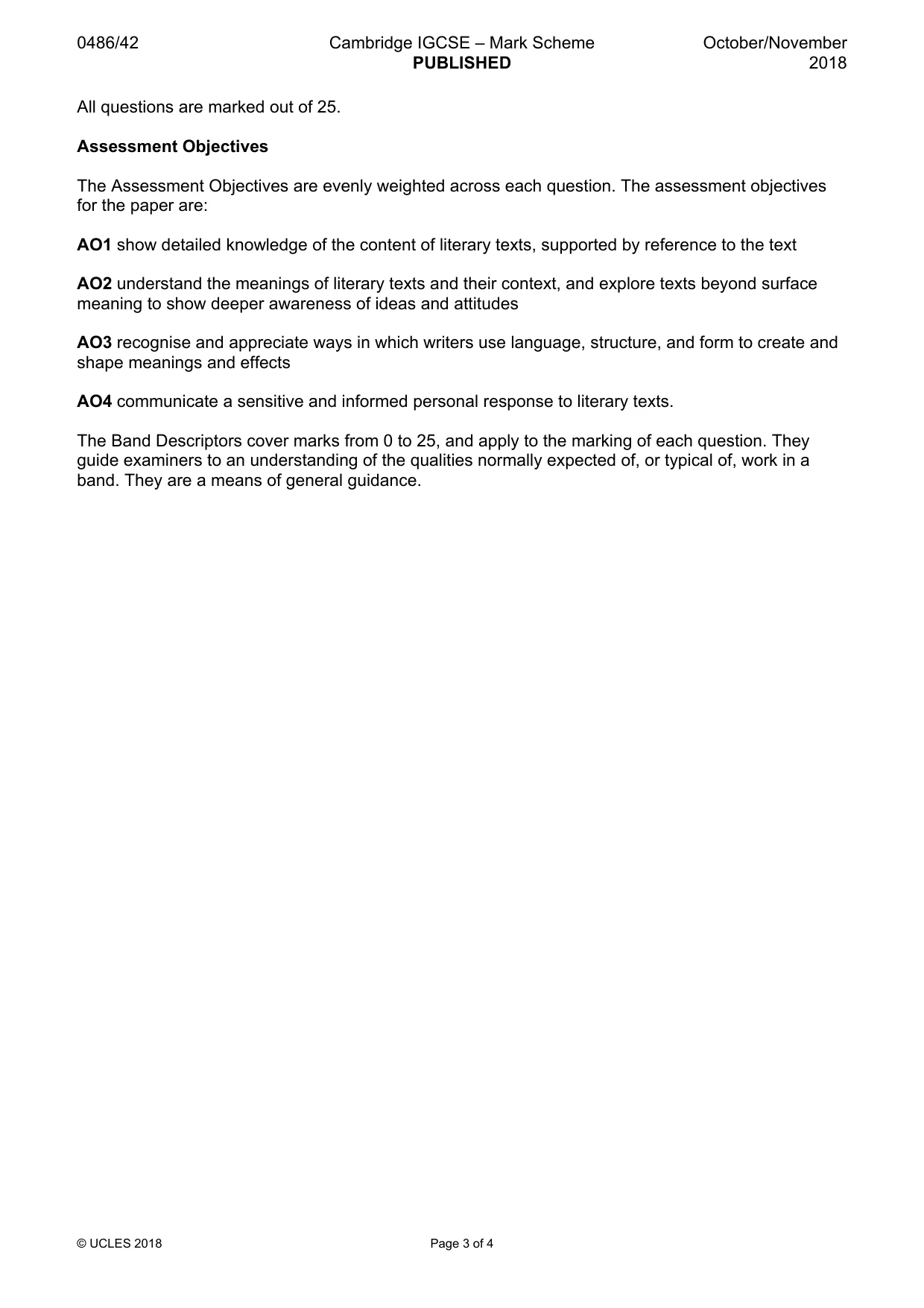 Mark scheme, page 3 of 4