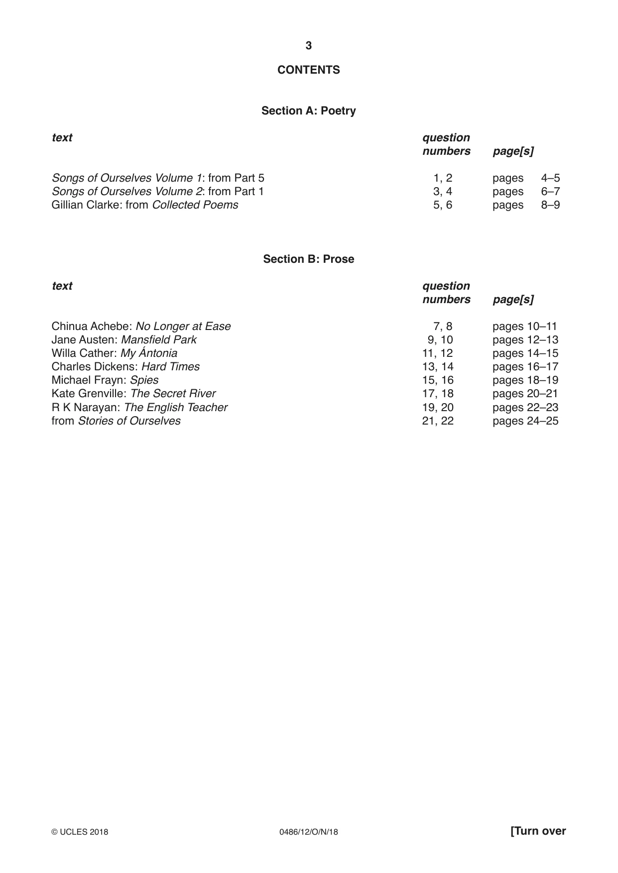 Cambridge IGCSE English - Literature 0486 2018 Oct/Nov Paper 1 · Variant 2 question paper, page 3 of 28