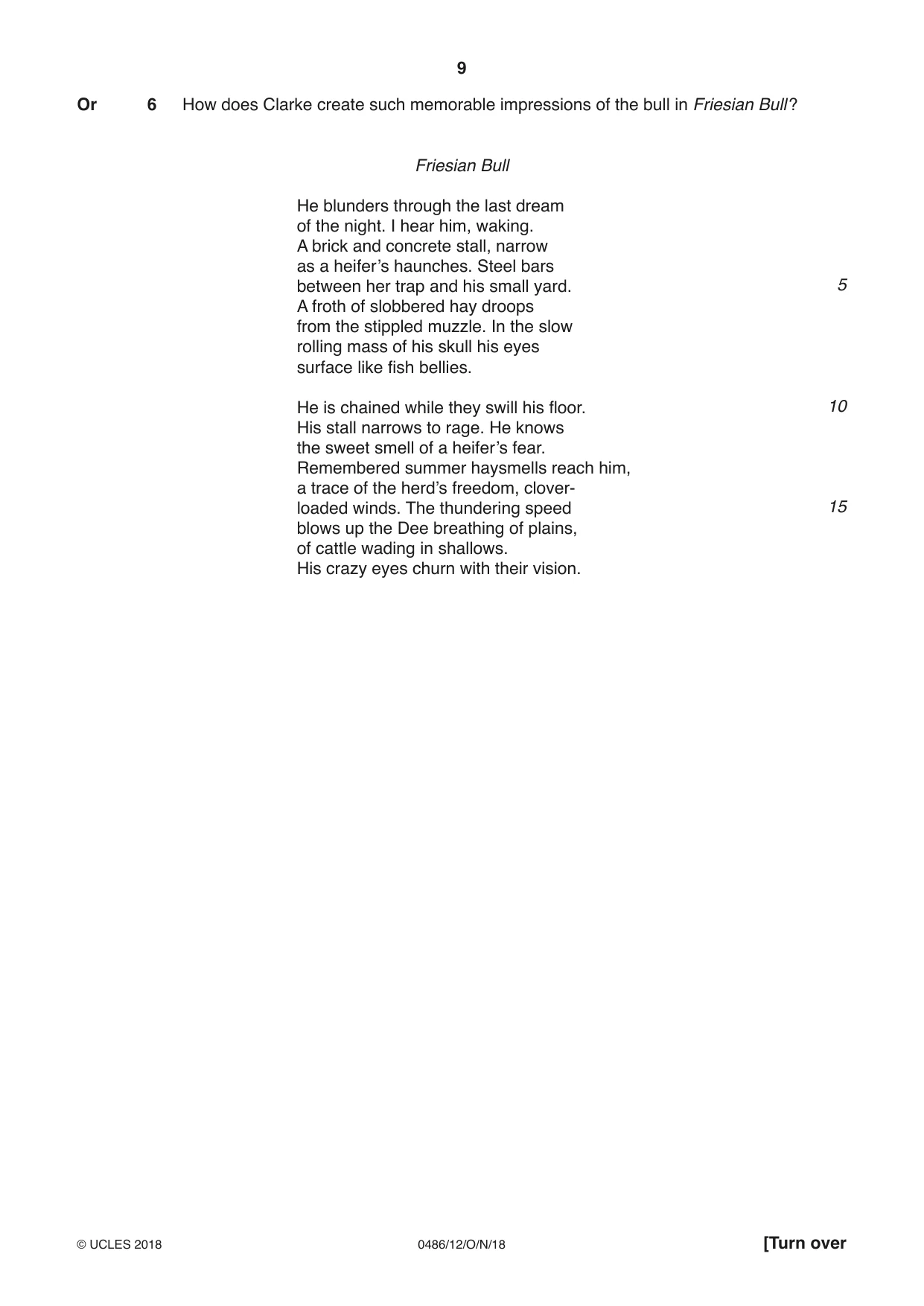 Cambridge IGCSE English - Literature 0486 2018 Oct/Nov Paper 1 · Variant 2 question paper, page 9 of 28