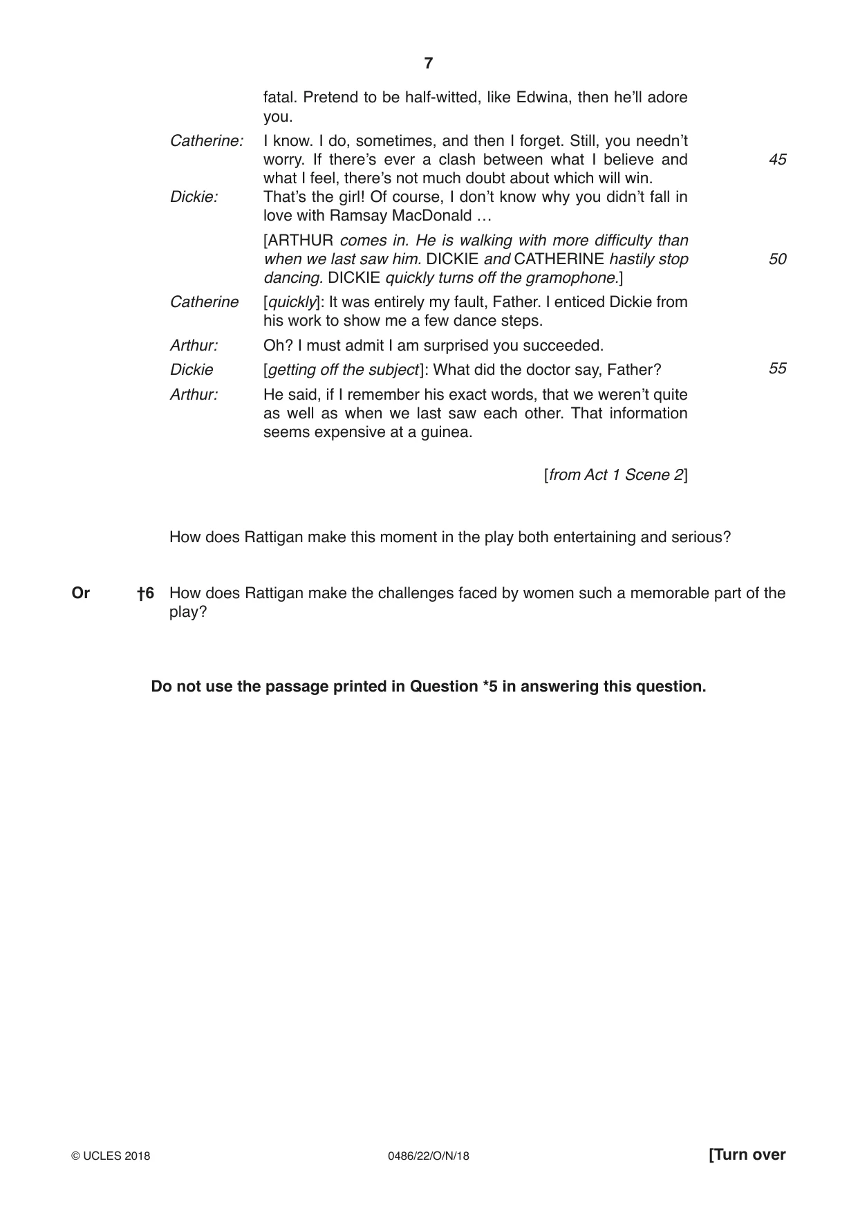 Cambridge IGCSE English - Literature 0486 2018 Oct/Nov Paper 2 · Variant 2 question paper, page 7 of 12