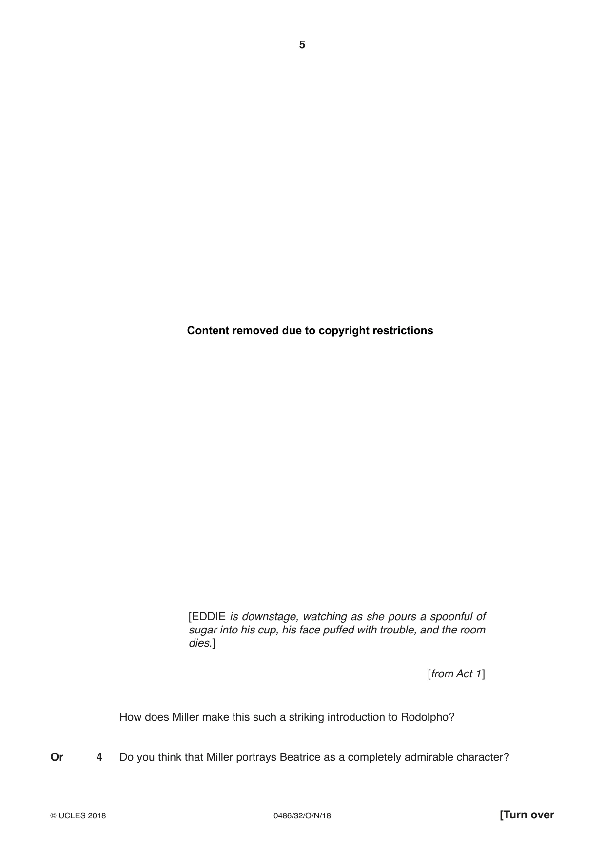 Cambridge IGCSE English - Literature 0486 2018 Oct/Nov Paper 3 · Variant 2 question paper, page 5 of 12