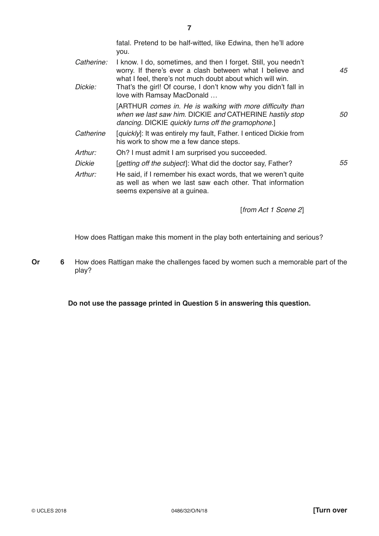 Cambridge IGCSE English - Literature 0486 2018 Oct/Nov Paper 3 · Variant 2 question paper, page 7 of 12