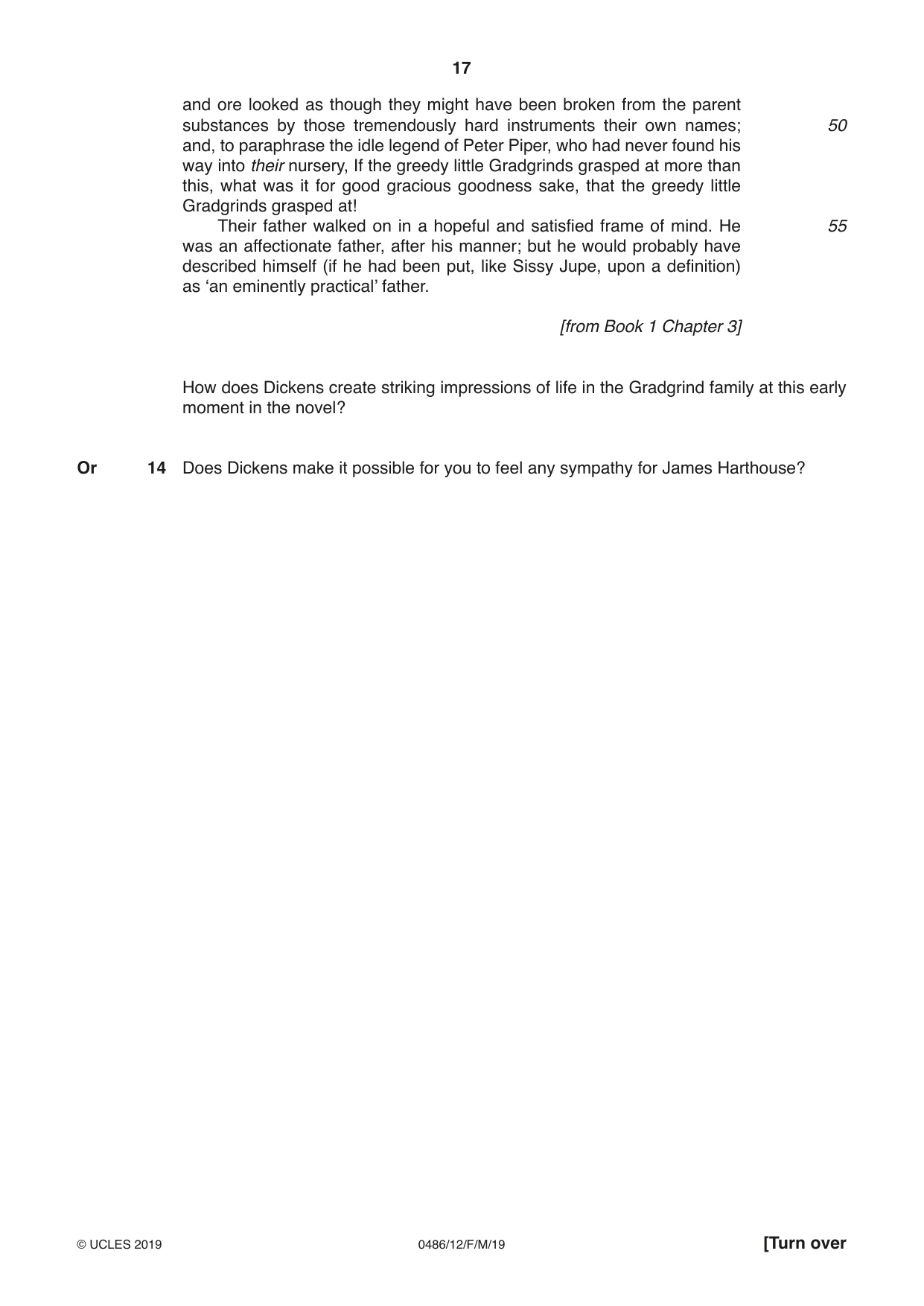Cambridge IGCSE English - Literature 0486 2019 Feb/March Paper 1 · Variant 2 question paper, page 17 of 28