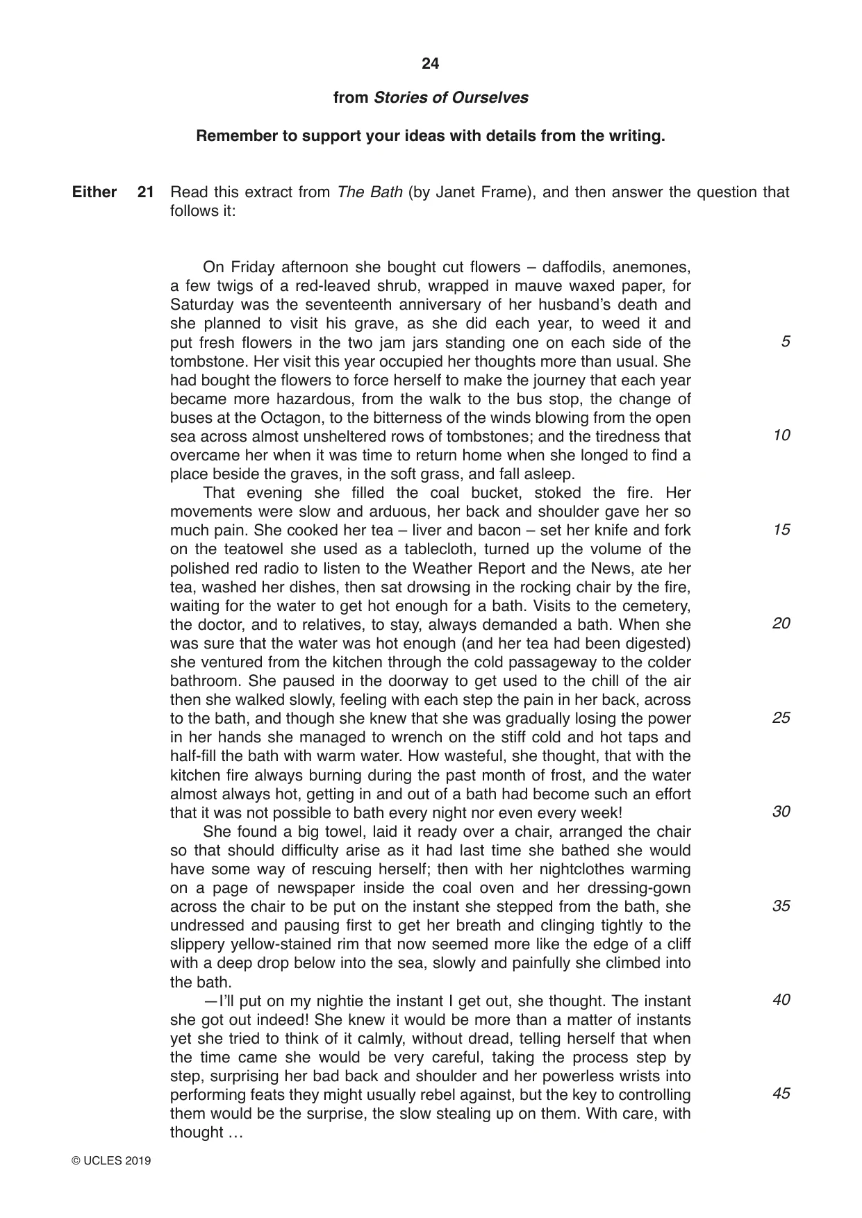 Cambridge IGCSE English - Literature 0486 2019 Feb/March Paper 1 · Variant 2 question paper, page 24 of 28