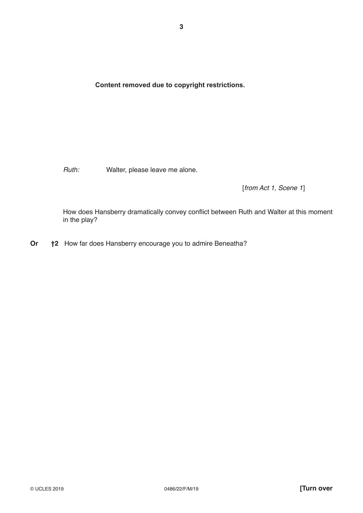 Cambridge IGCSE English - Literature 0486 2019 Feb/March Paper 2 · Variant 2 question paper, page 3 of 12