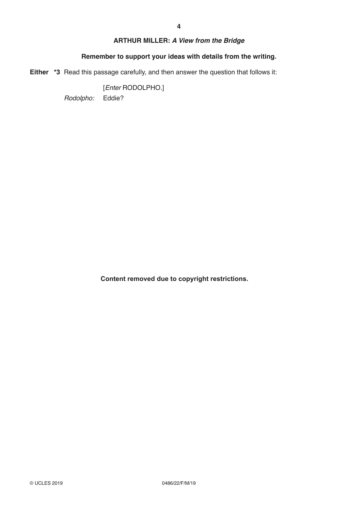 Cambridge IGCSE English - Literature 0486 2019 Feb/March Paper 2 · Variant 2 question paper, page 4 of 12