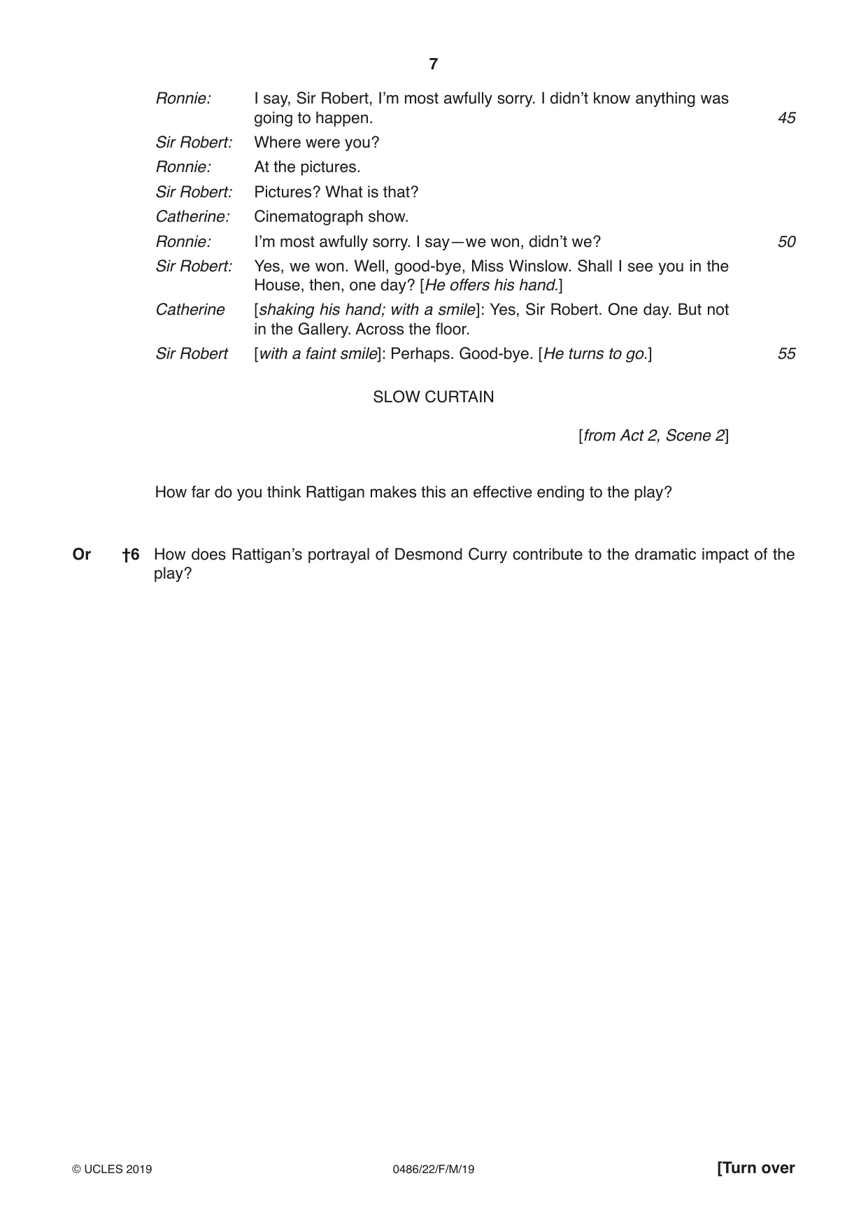 Cambridge IGCSE English - Literature 0486 2019 Feb/March Paper 2 · Variant 2 question paper, page 7 of 12