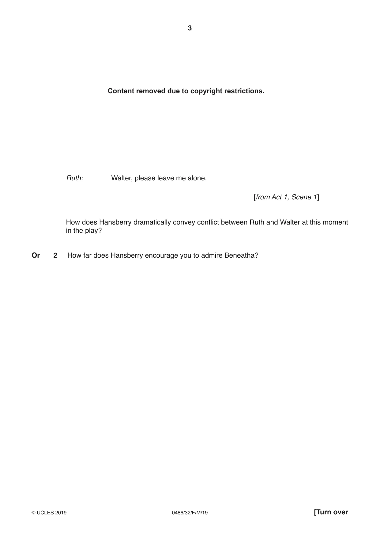 Cambridge IGCSE English - Literature 0486 2019 Feb/March Paper 3 · Variant 2 question paper, page 3 of 12