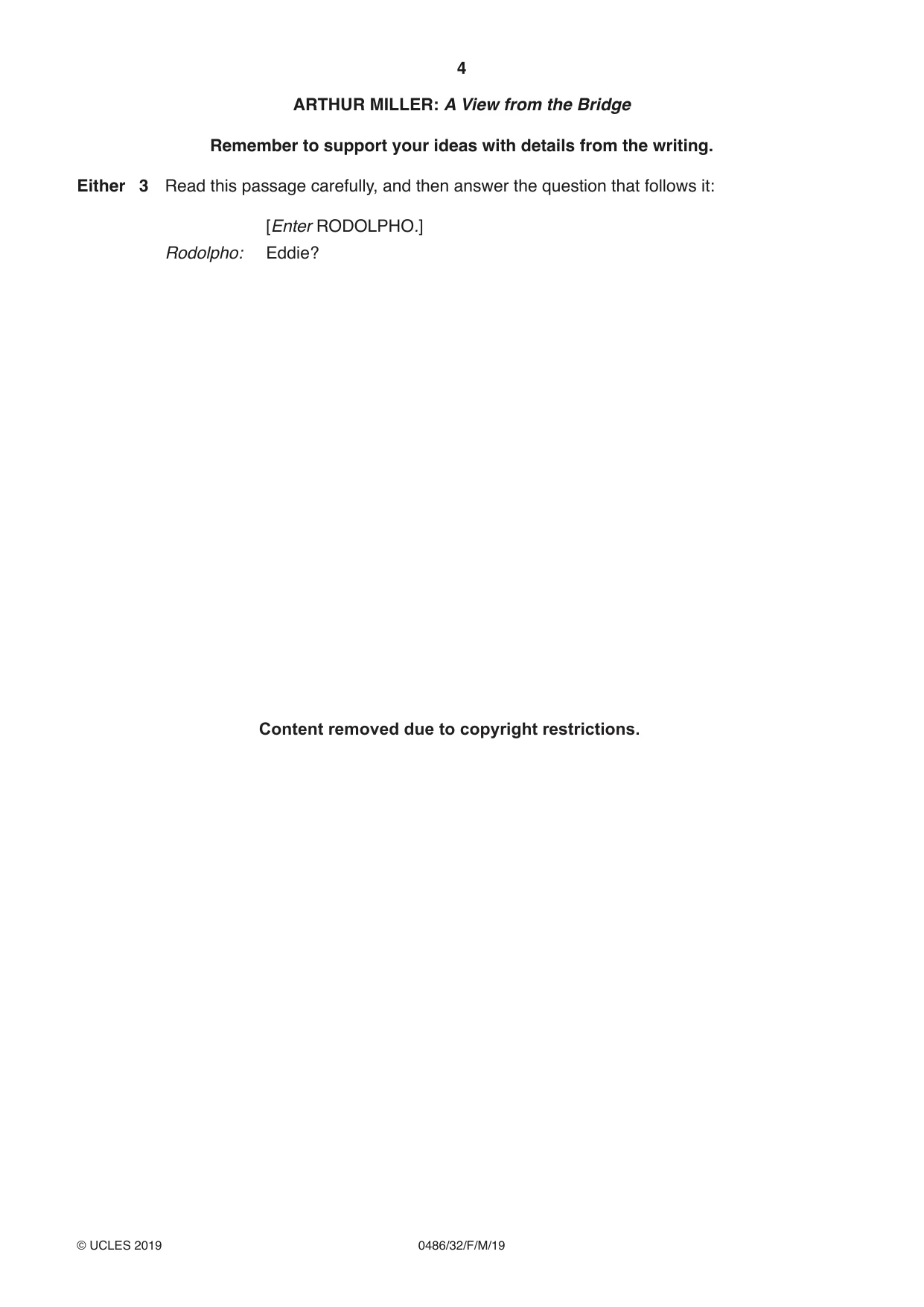 Cambridge IGCSE English - Literature 0486 2019 Feb/March Paper 3 · Variant 2 question paper, page 4 of 12