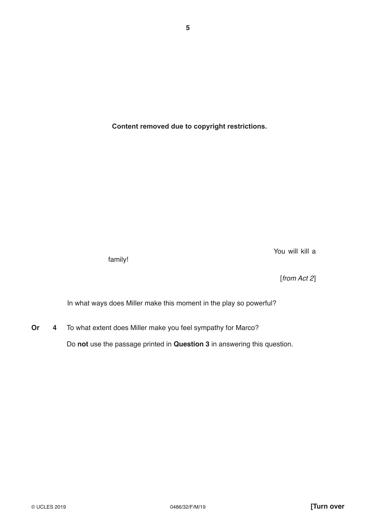 Cambridge IGCSE English - Literature 0486 2019 Feb/March Paper 3 · Variant 2 question paper, page 5 of 12